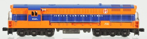 Lionel O-Gauge Jersey Central FM Train Engine.: Contemporary, circa 1999. Very little wear overall. Includes original box marked "2341" and shipping box. Condition (Excellent - Near Mint).