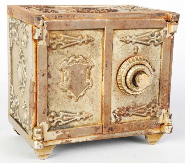Cast Iron Combination Safe Bank.: Condition (Very Good). Size 6" T.
