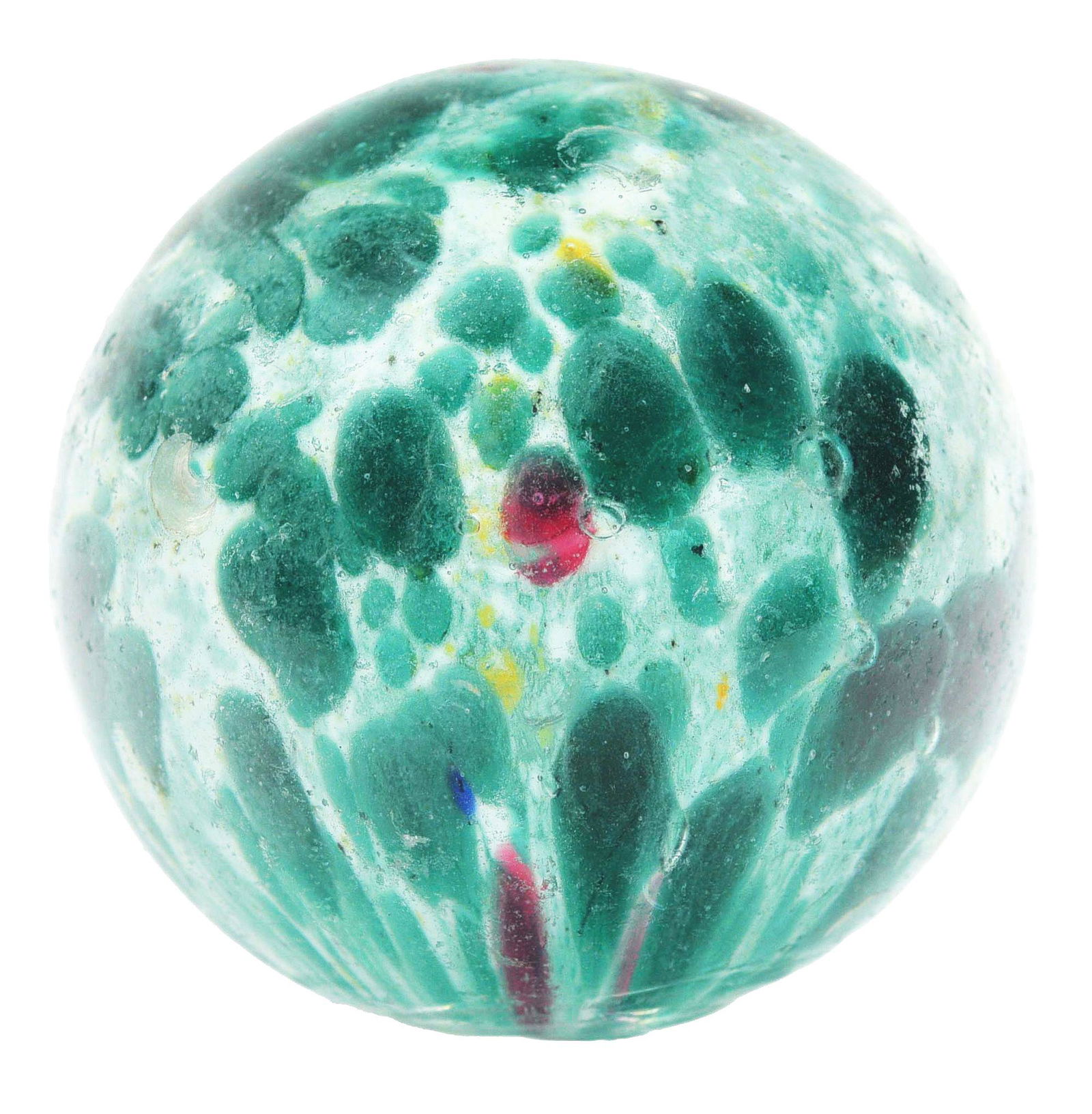 LARGE SINGLE-PONTIL END OF DAY MARBLE. (1 of 6)