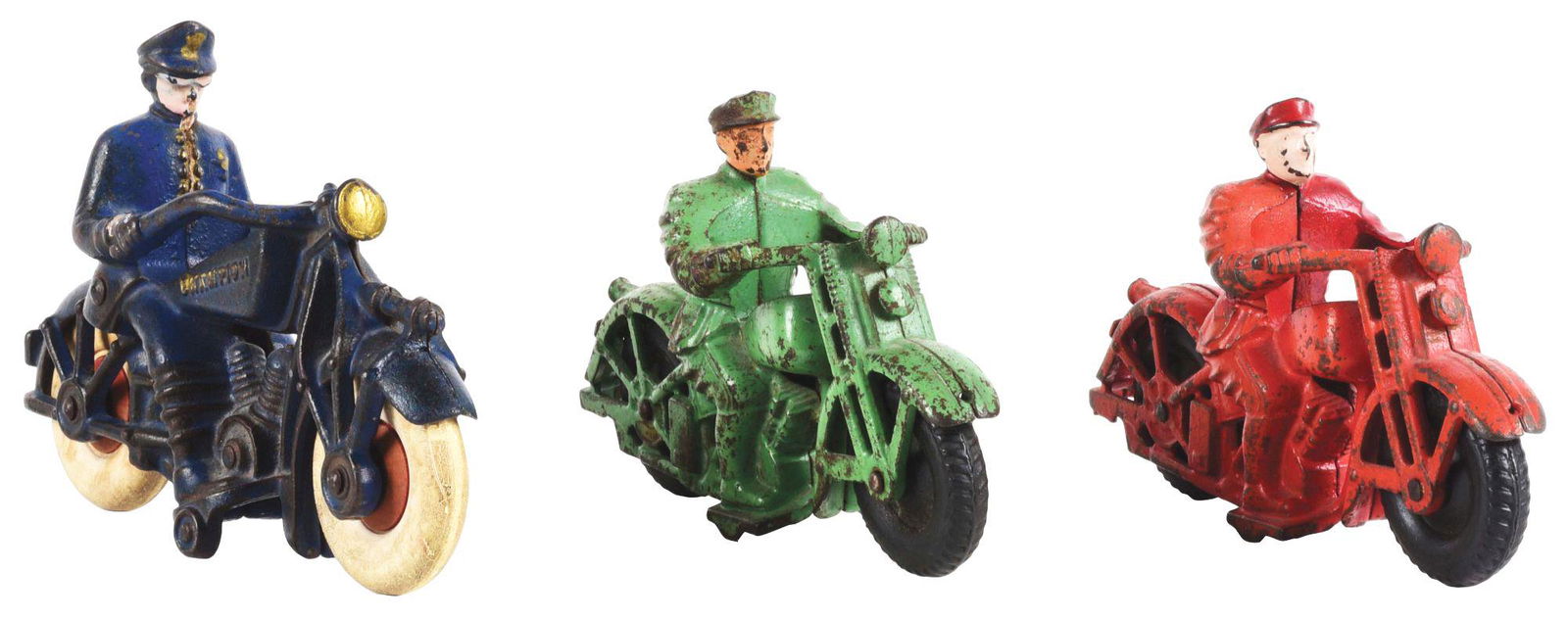 LOT OF 3: CAST IRON MOTORCYCLES. (1 of 3)