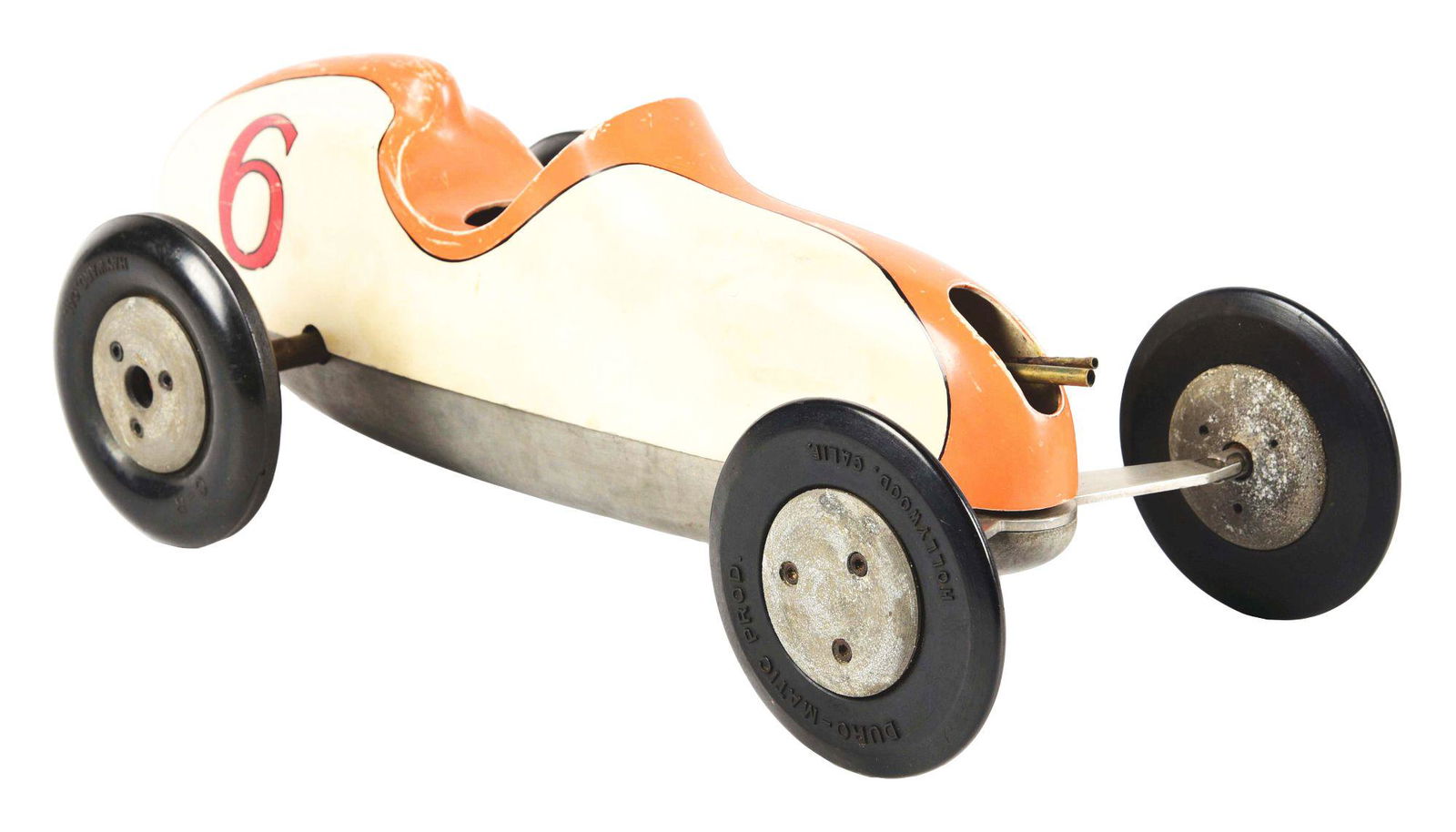 SCARCE FIBER GLASS GAS POWERED CURLY CAR. (1 of 3)