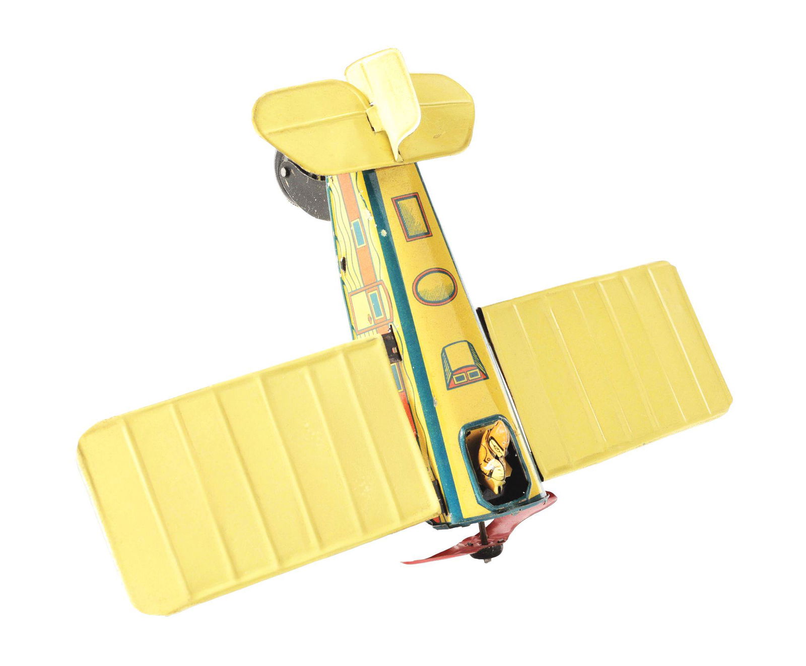 GERMAN TIN LITHO PRE-WAR SAM GUNTHERMAN WIND-UP AIRPLANE TOY. (1 of 3)