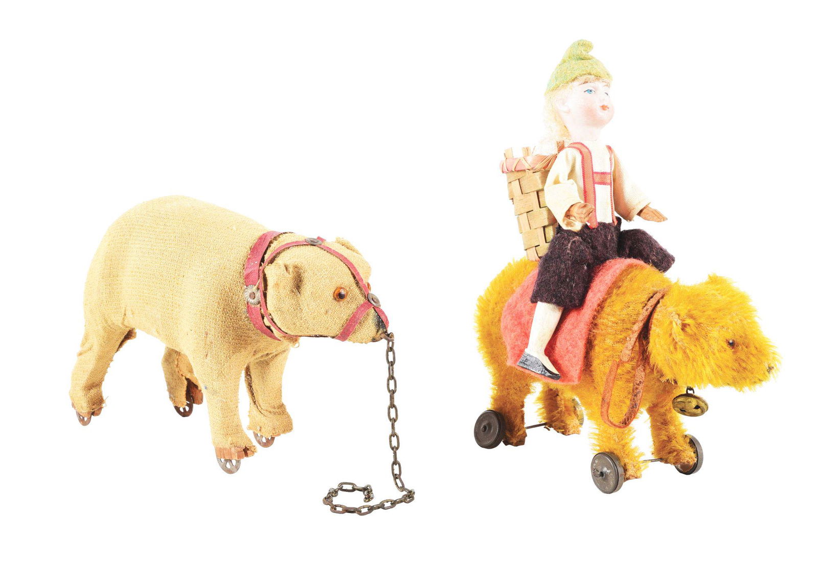 LOT OF 2: GERMAN BEAR ROLLER-TYPE TOYS. (1 of 4)