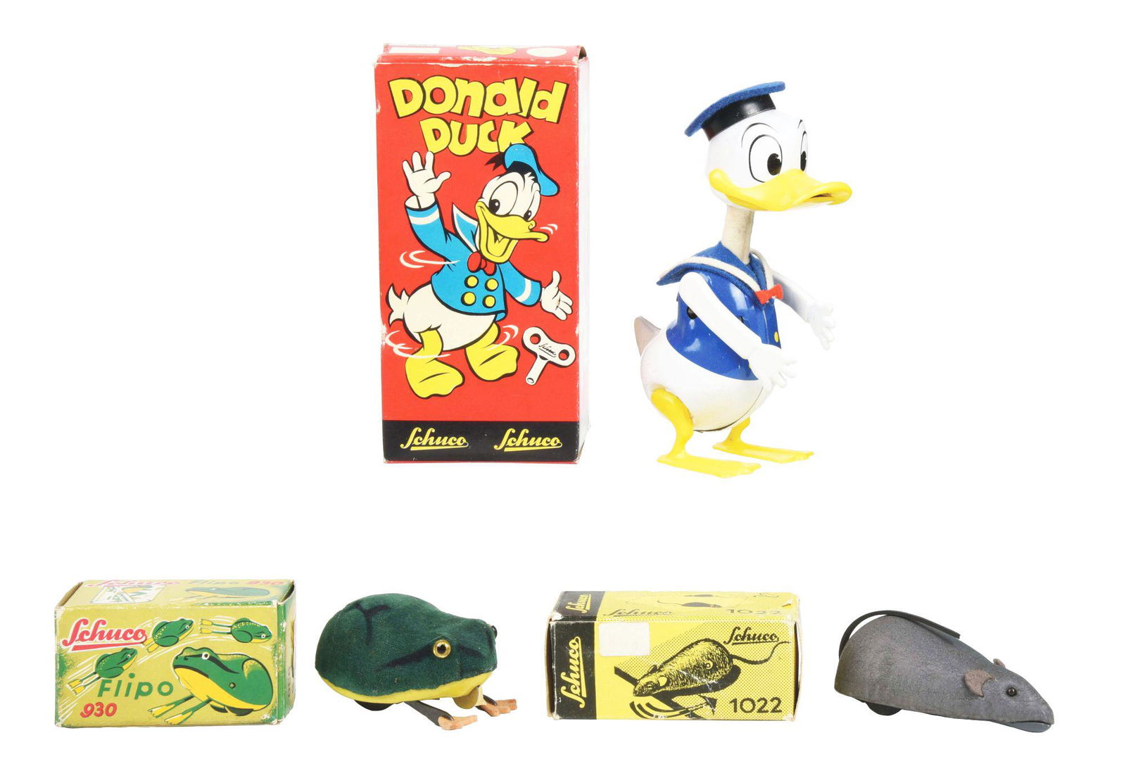 LOT OF 3: GERMAN SCHUCO WIND-UP ANIMAL TOYS. (1 of 2)