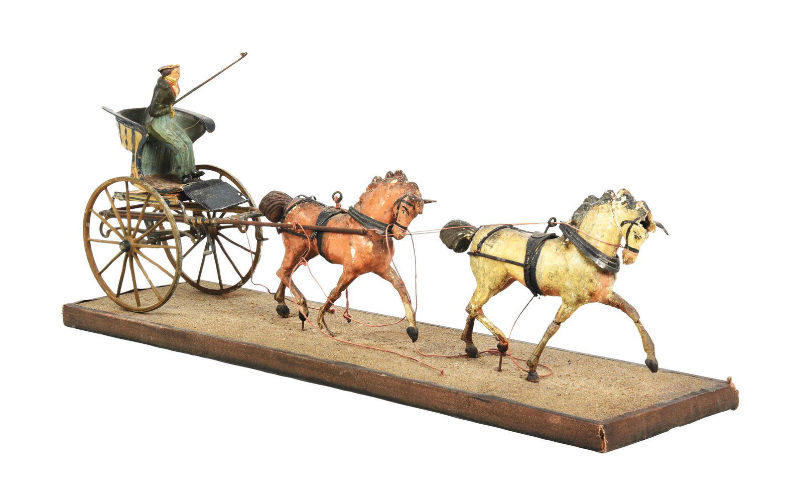 Very Unusual Early European Horsedrawn Cart Toy. Auction
