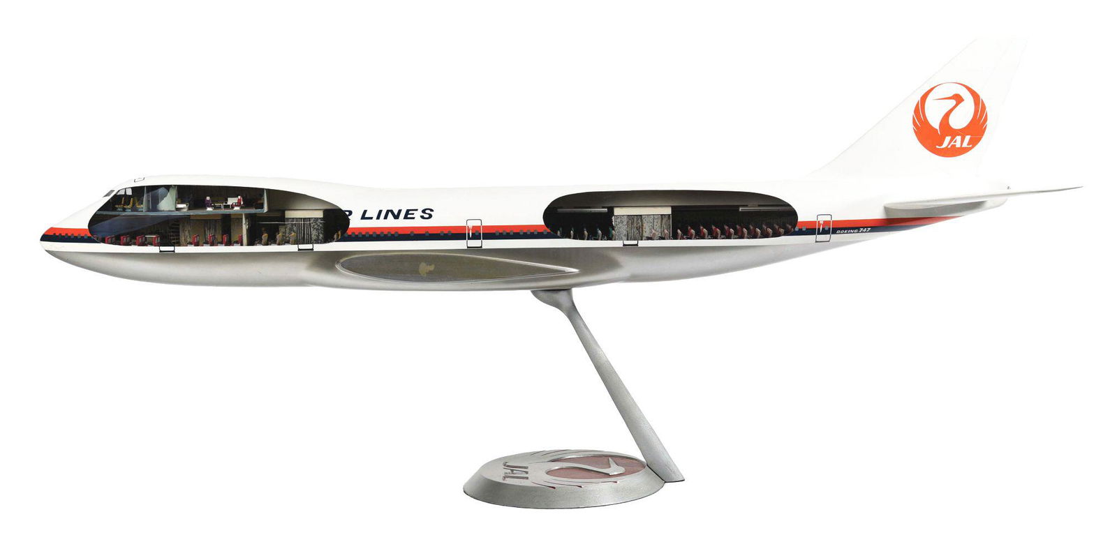 CONTEMPORARY JAPAN AIRLINES (JAL) AIRPLANE MODEL DISPLAY. (1 of 4)