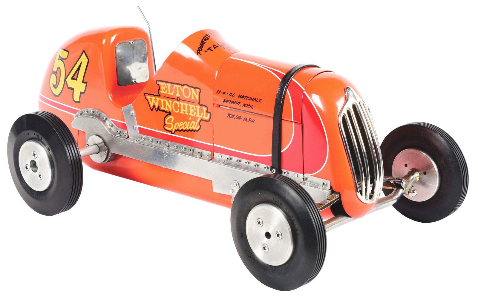 #54 ORANGE AND RED ELTON WINCHELL SPECIAL TETHER CAR. (1 of 3)