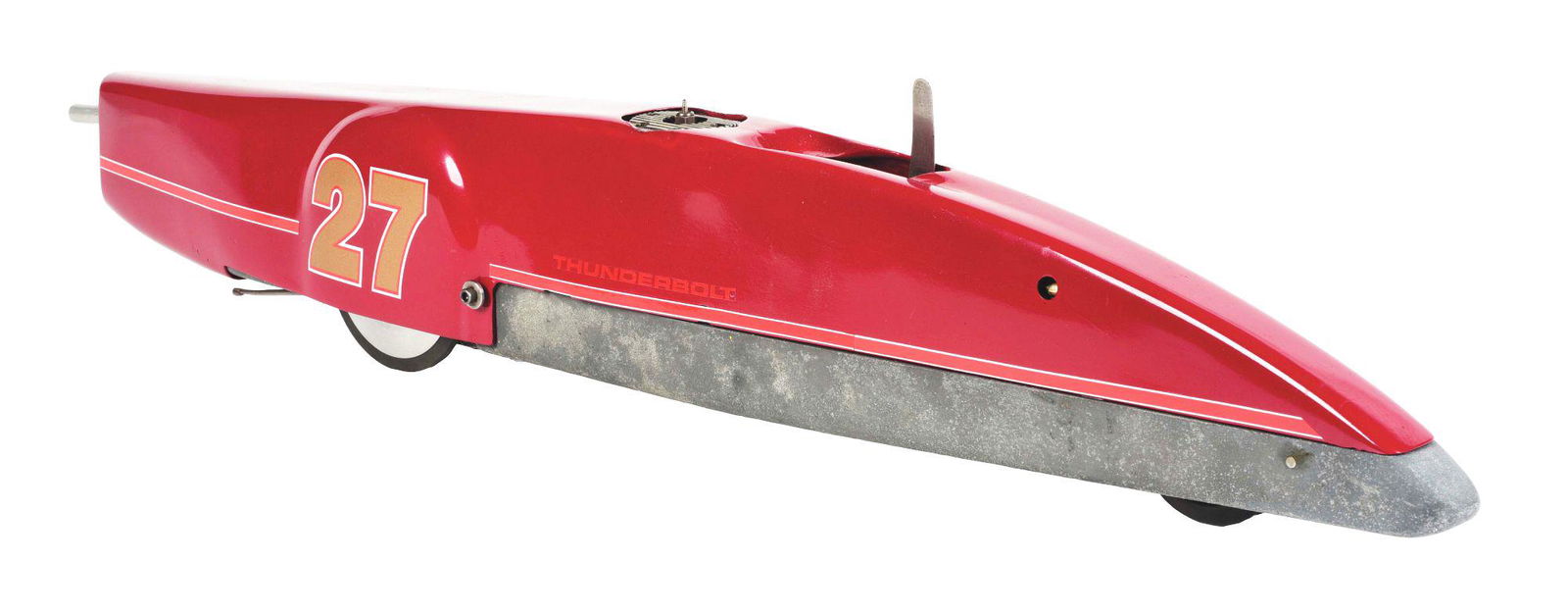 #27 MAROON THUNDERBOLT TETHER CAR. (1 of 3)