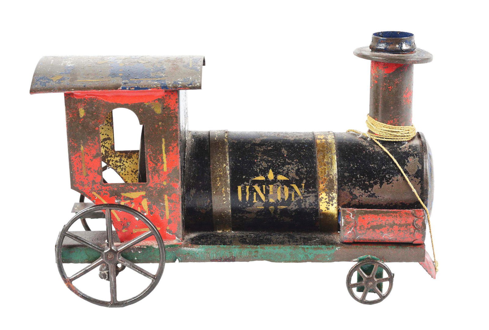 EARLY AMERICAN TIN UNION SELF-MOVING TOY LOCOMOTIVE. (1 of 4)