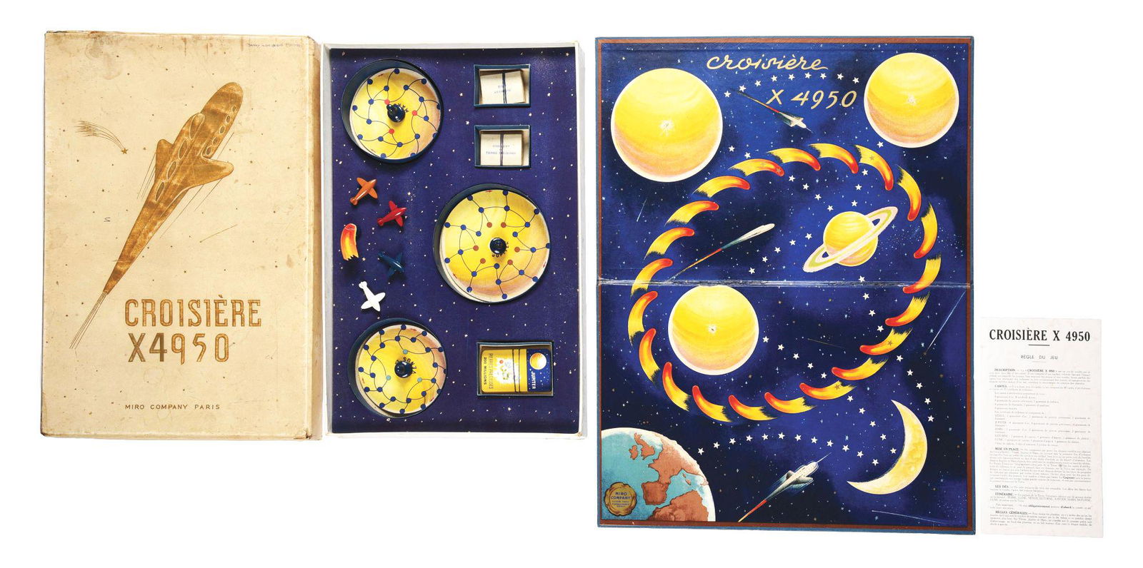 VERY RARE 1947 FRENCH CROISIERE SPACE GAME IN ORIGINAL BOX. (1 of 9)