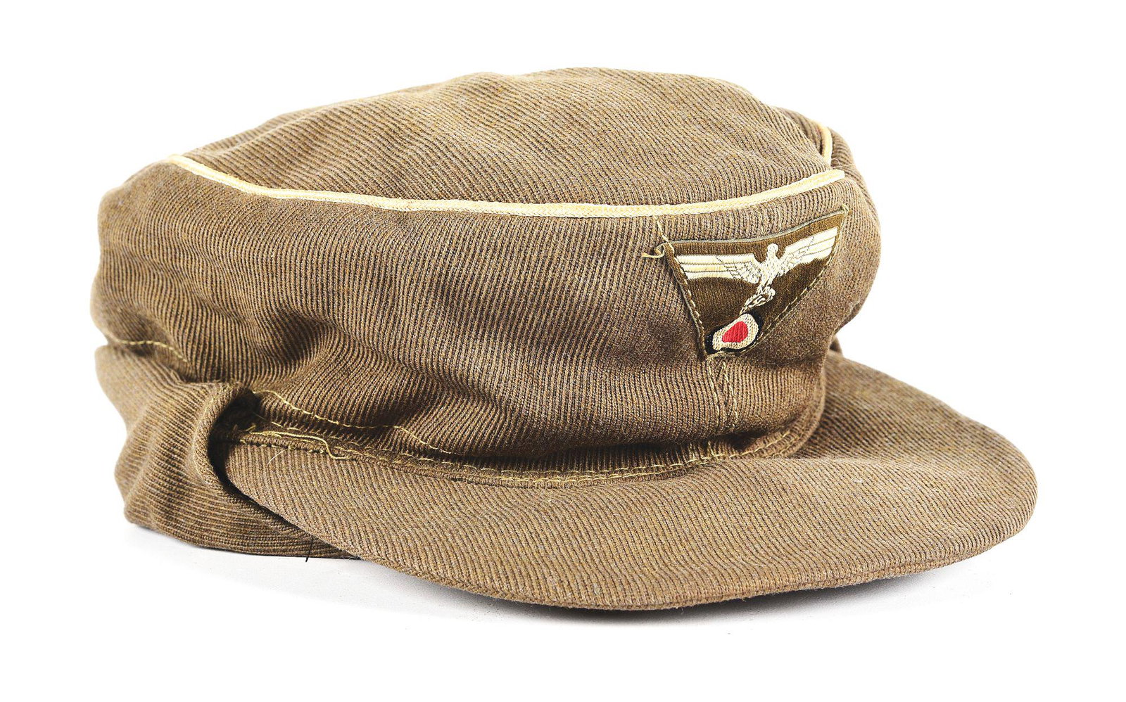 GERMAN WWII "ORGANIZATION TODT" M43 FIELD CAP CAPTURED BY 101ST AIRBORNE DIVISION VETERAN.: German World War II "Organization Todt" officer's M43 cap marked "Carl Halfar, Berlin und Griesen", "Org Todt, Wiesbaden", with a size stamp of "58". Olive tricot wool body exhibits only light wear an