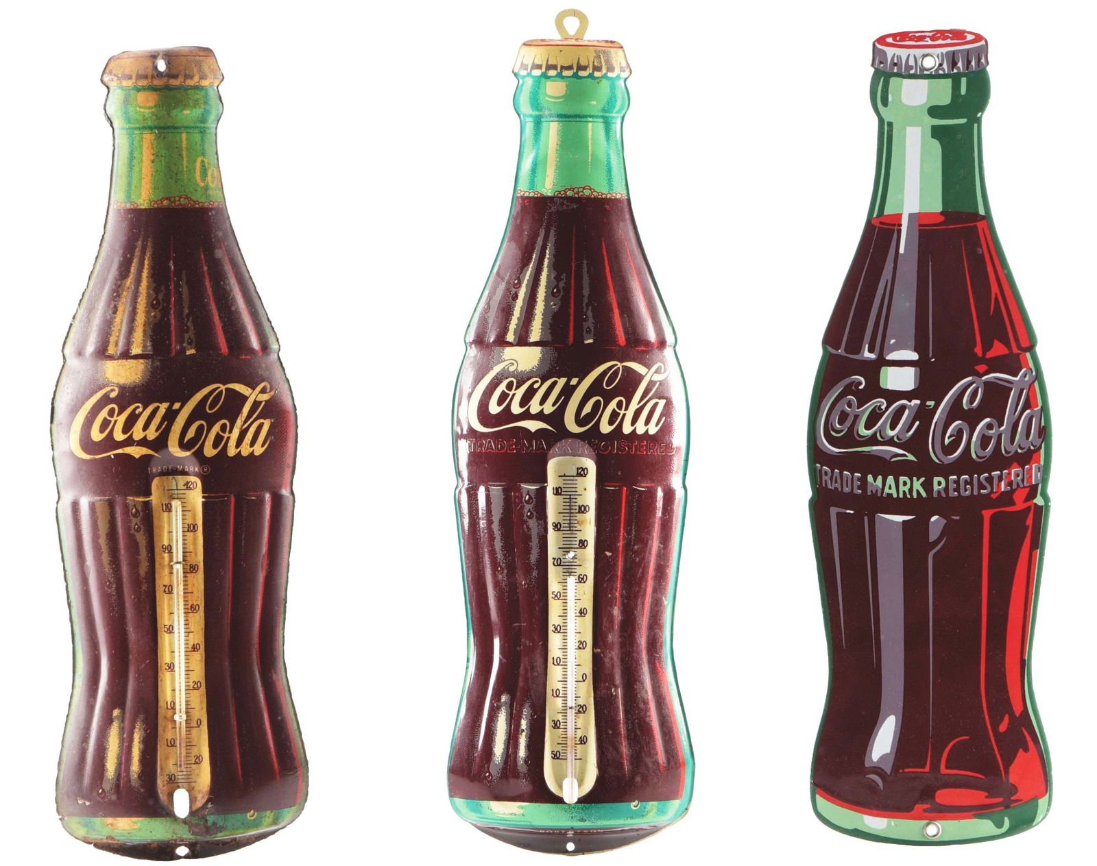 COLLECTION OF 3 COCA-COLA THERMOMETERS. (1 of 4)