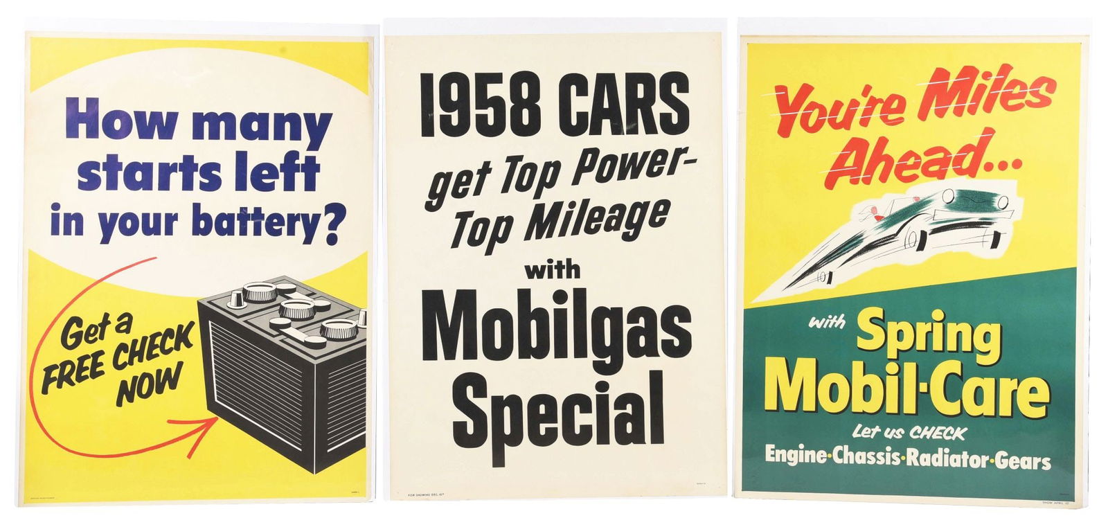 LOT OF 3: 1950'S AUTO POSTERS. (1 of 5)