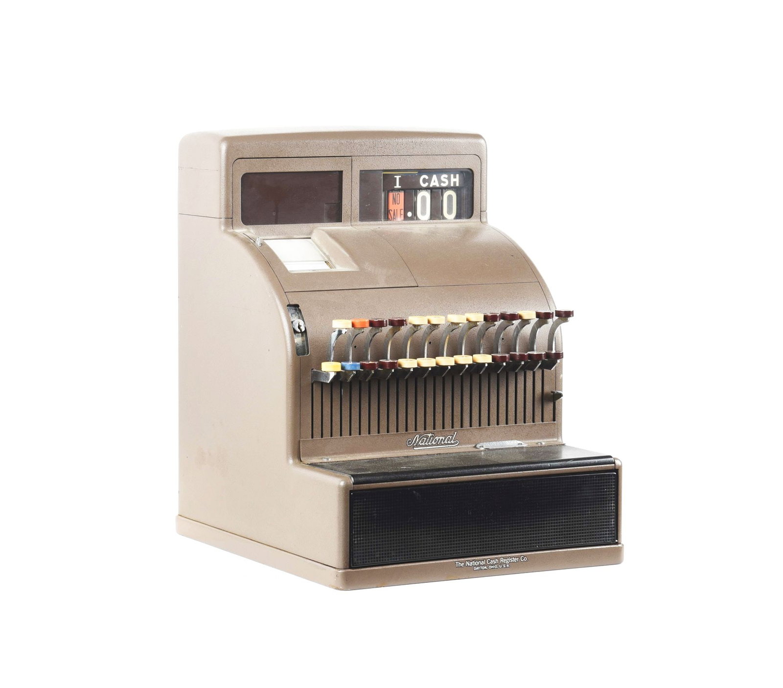 NATIONAL CASH REGISTER MODEL 126(4)N-2.: National Cash Register model 126 in very good working condition. Complete and useable. Condition:(Very Good).Dimensions:13" x 15 - 1/2" x 18".