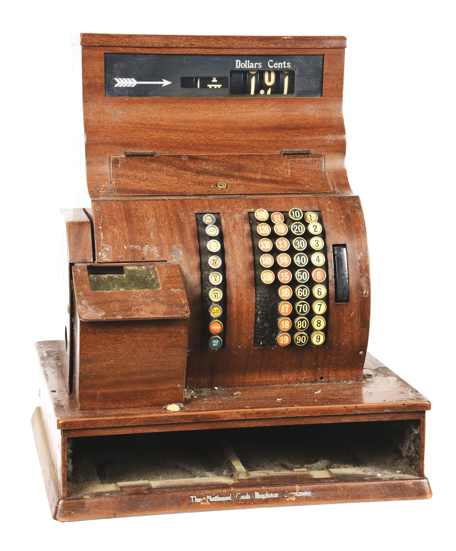 NATIONAL CASH REGISTER MODEL 1080.: National Cash register model 1080, Parts machine or for restoration. Missing the cash drawer. This is not a standard shippable item and will require 3rd party shipping or pickup arrangements to be mad