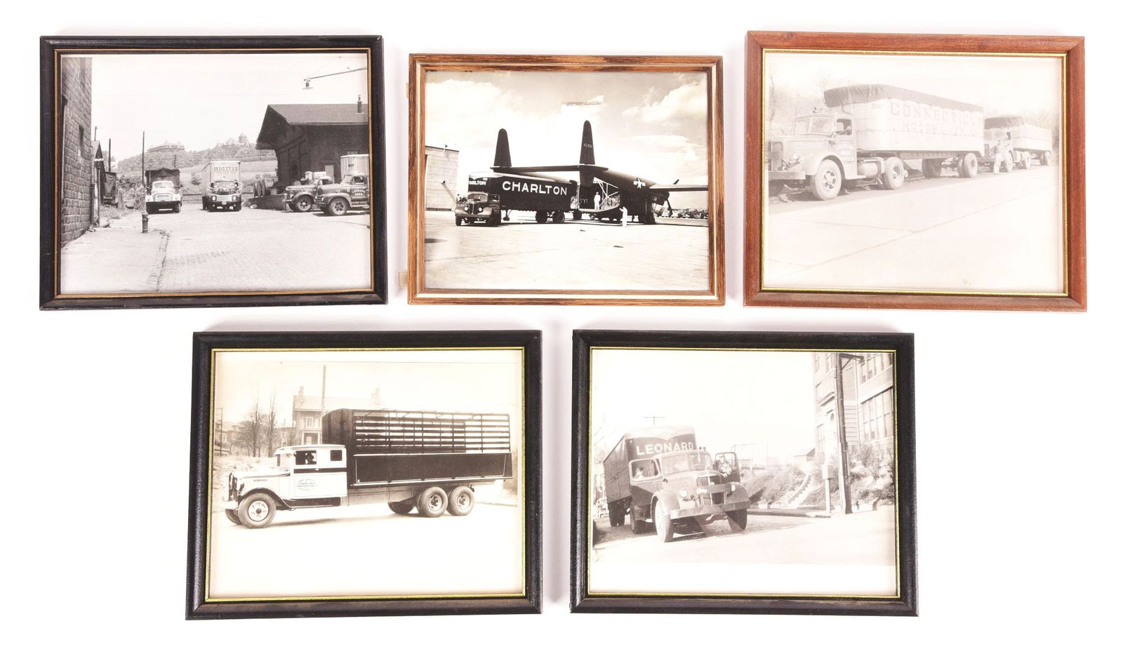 LOT OF 5: FRAMED TRANSPORTATION PHOTOGRAPHS. (1 of 2)