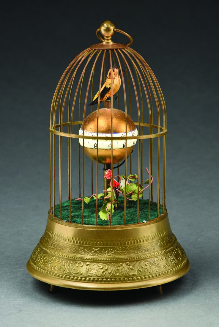 EARLY SPHERICAL CLOCK WITH BIRD AUTOMATON. (1 of 1)