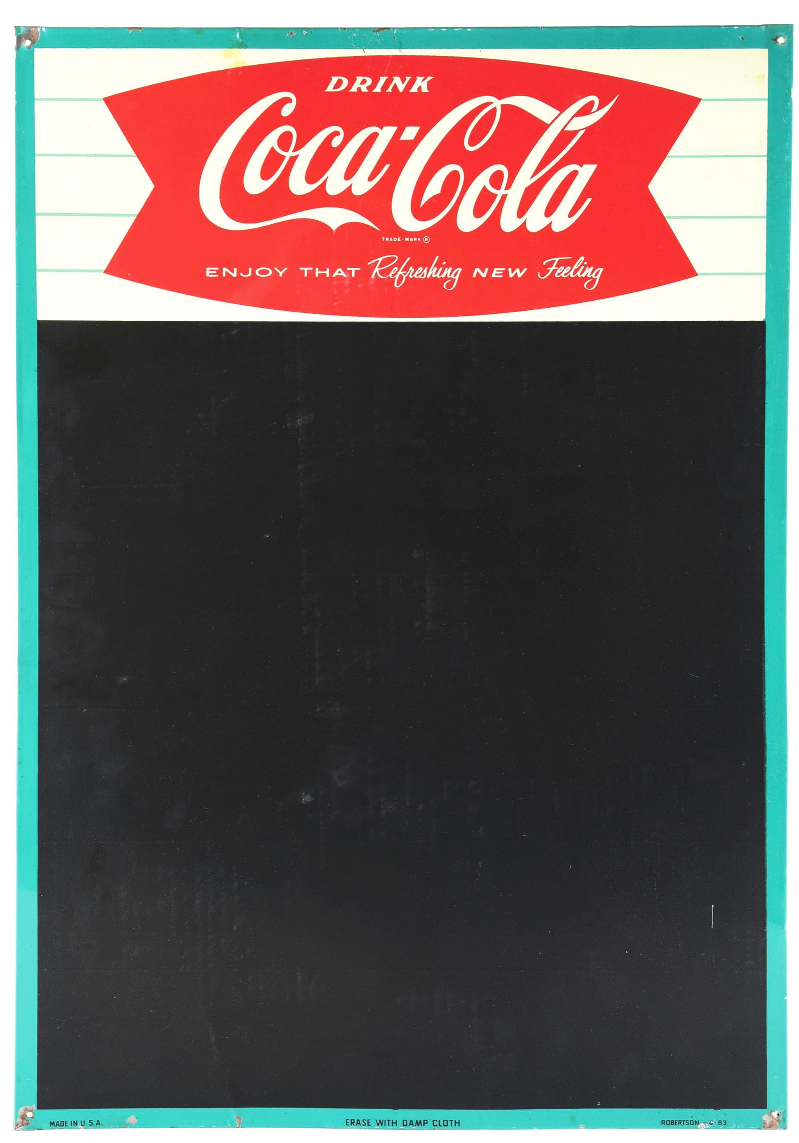 DRINK COCA COLA TIN CHALKBOARD MENU SIGN. (1 of 4)