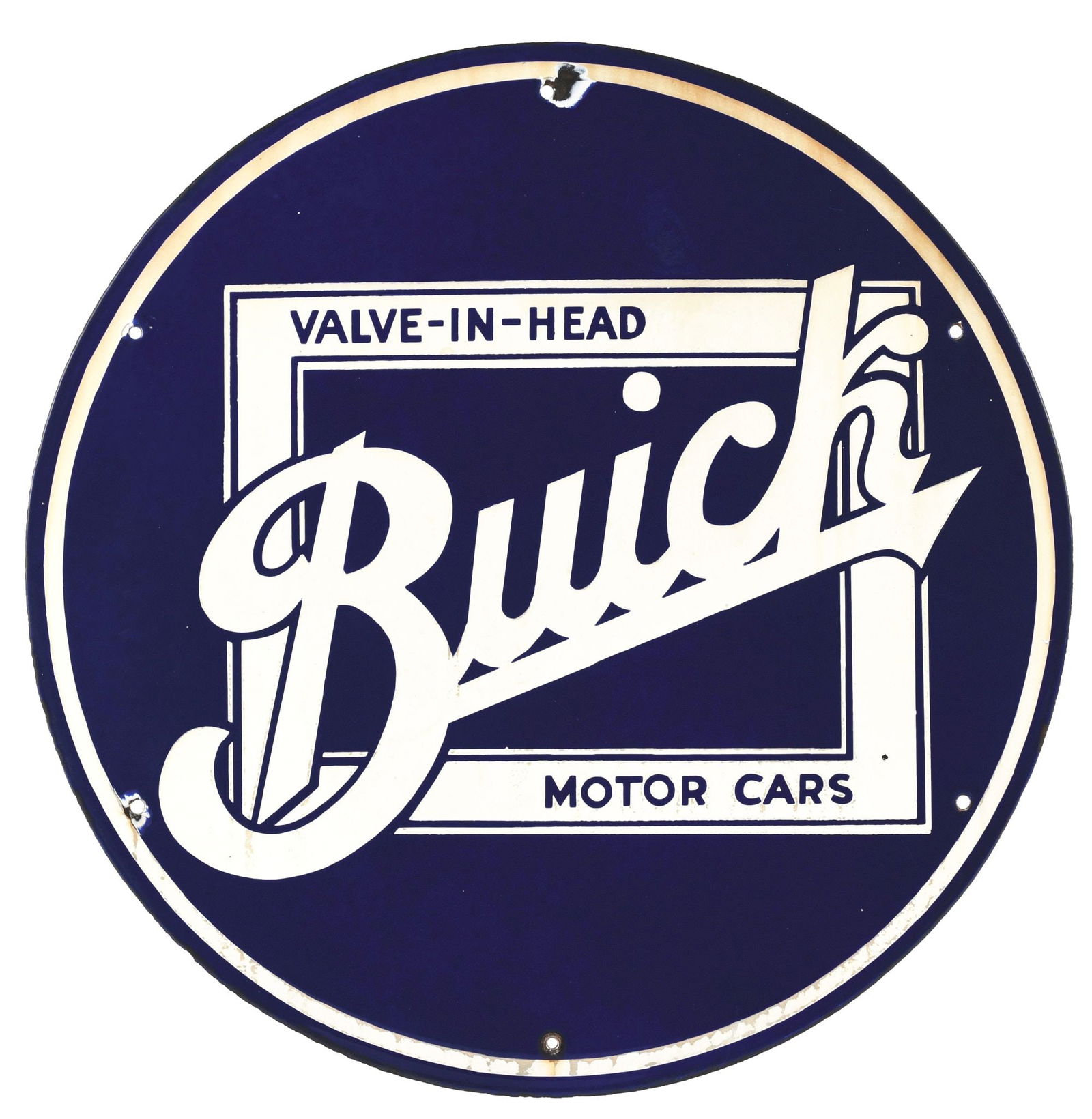PORCELAIN BUICK LOGO SIGN. (1 of 2)