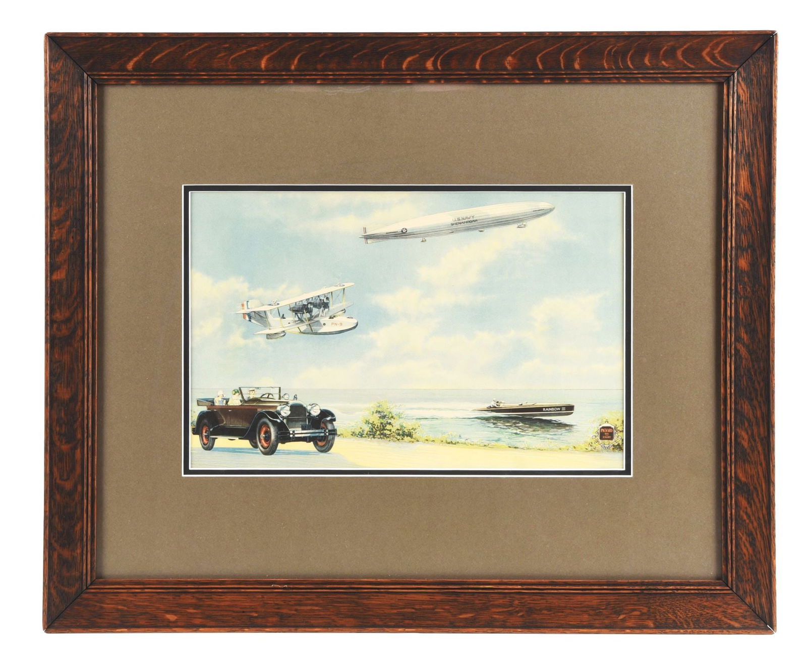 PAPER LITHOGRAPH PACKARD "SIX AND EIGHT" SIGN W/ VEHICLE GRAPHICS. (1 of 2)