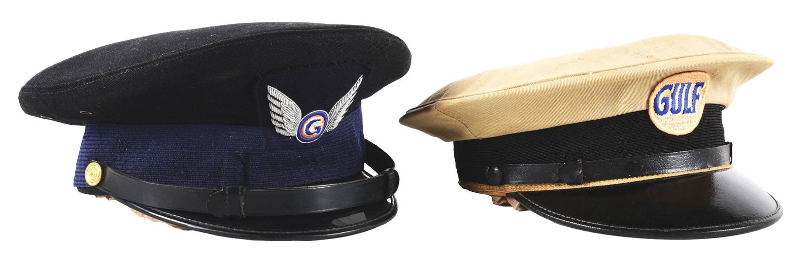 COLLECTION OF 2 GULF SERVICE STATION ATTENDANT HATS. (1 of 4)