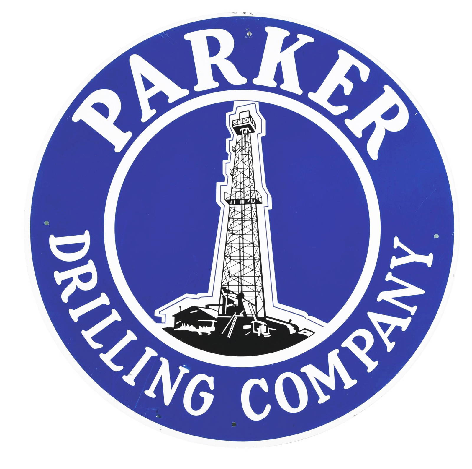 Parker Drilling Company Tin Sign W/ Oil Derrick Graphic. Auction
