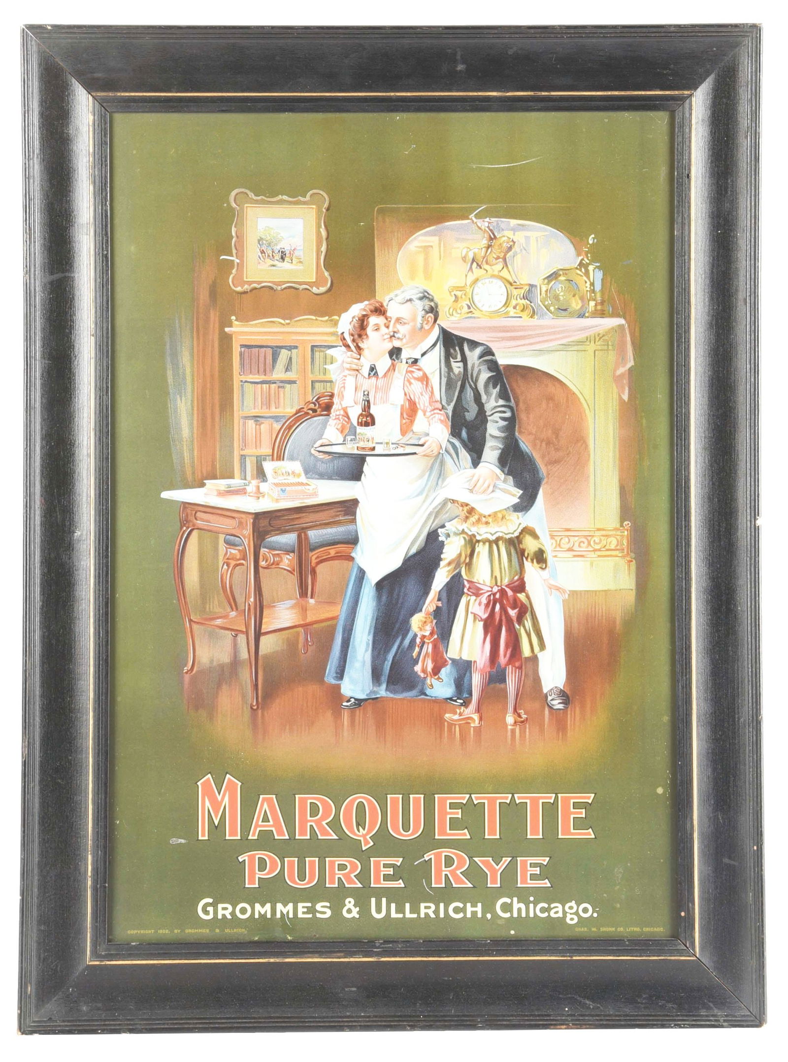 MARQUETTE RYE WHISKEY TIN SIGN W/ COLORFUL GRAPHIC. (1 of 4)