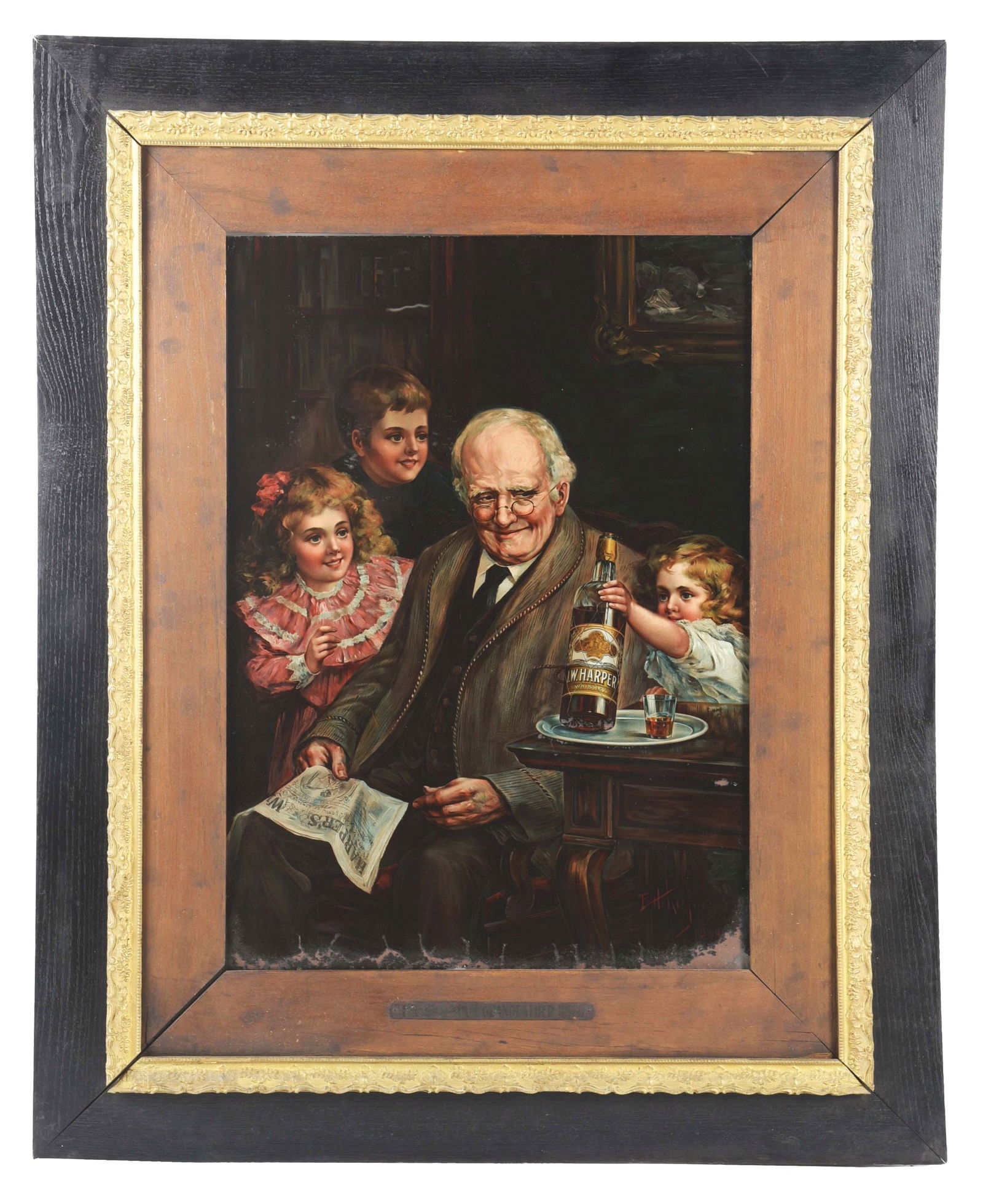 I.W. HARPER BOURBON WHISKEY FRAMED ADVERTISEMENT. (1 of 3)