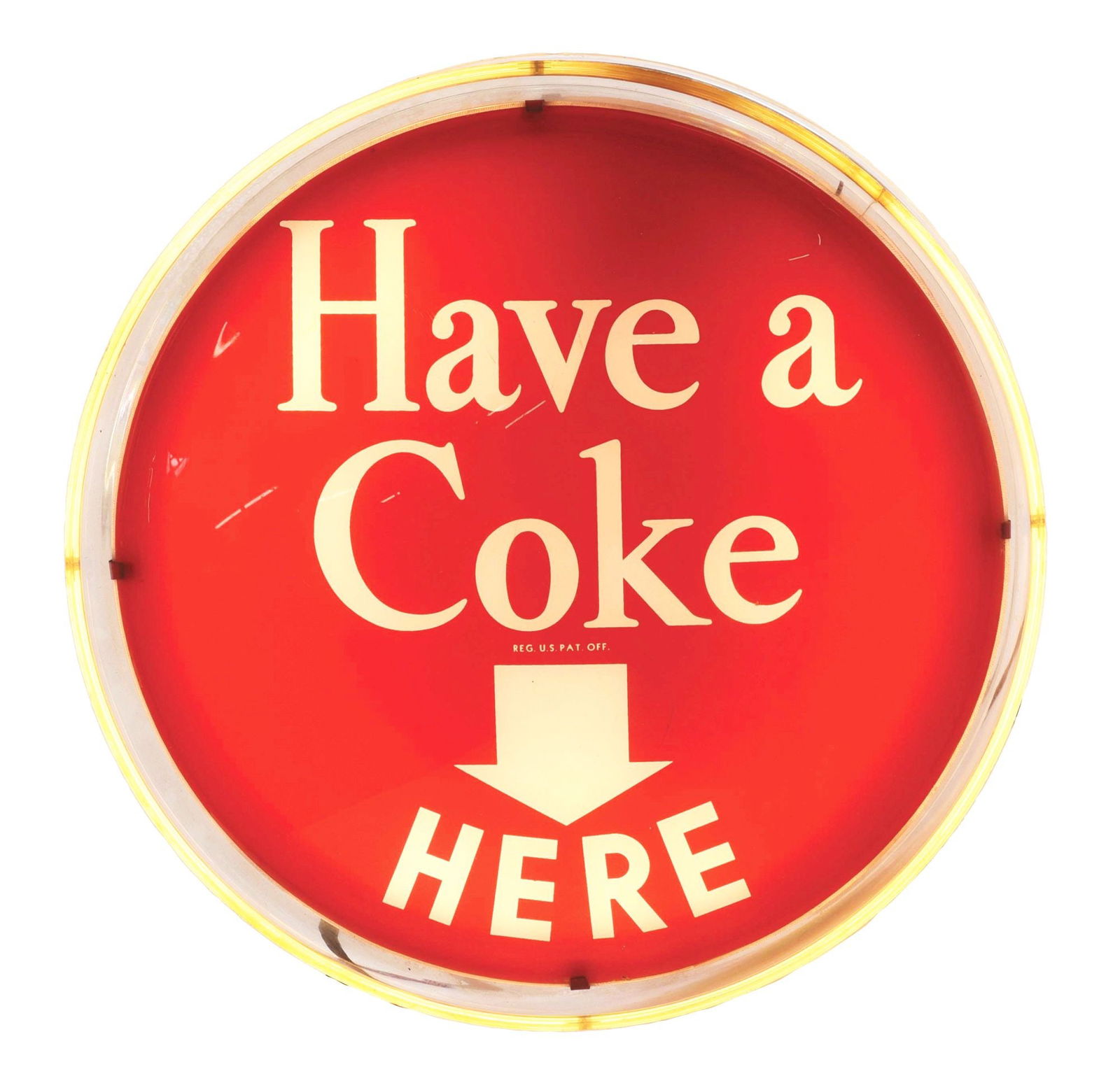 HAVE A COKE HERE - LIGHT UP SIGN. (1 of 4)