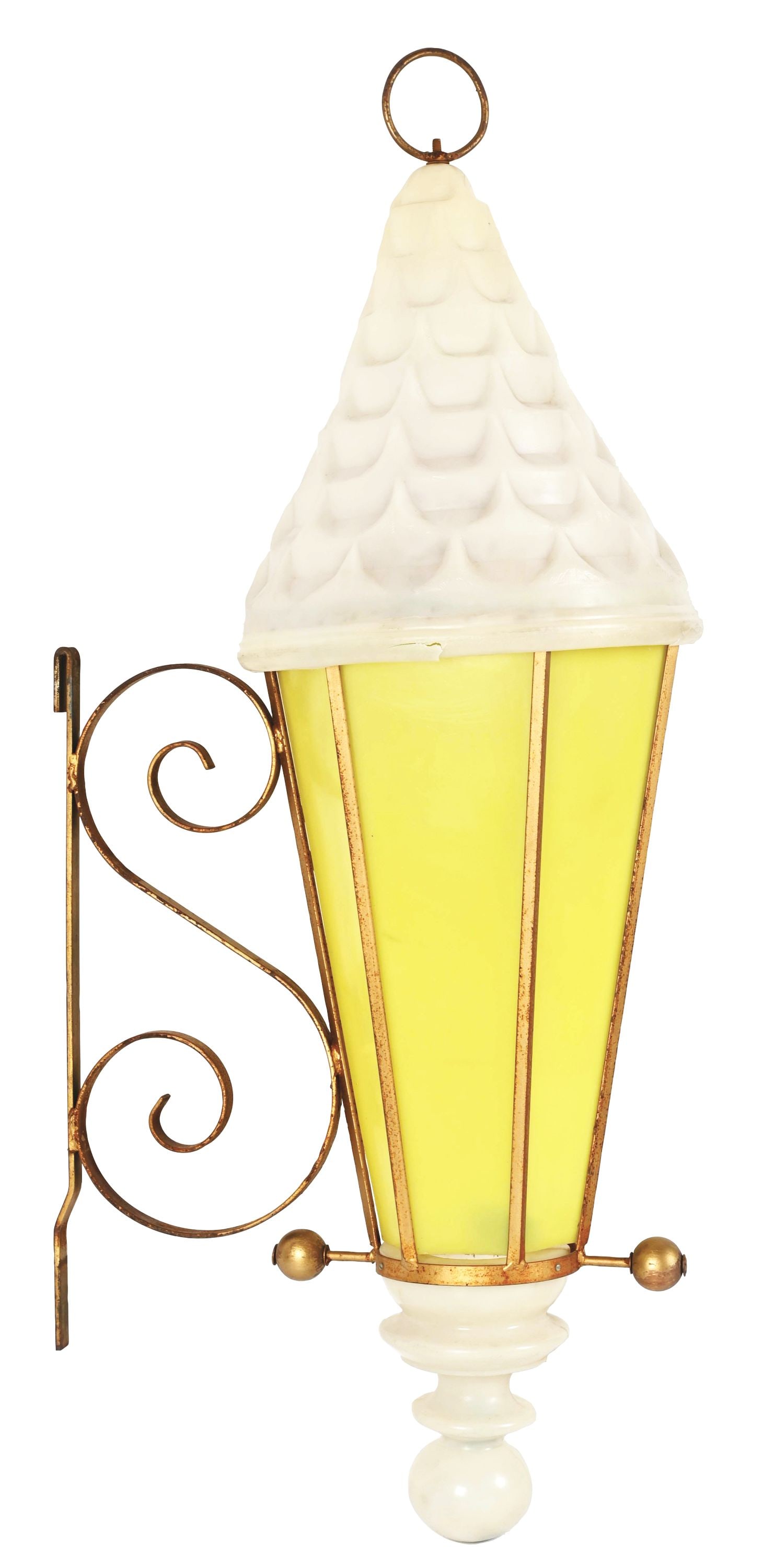 ICE CREAM TRADE SIGN W/ PLASTIC CONE & ORIGINAL METAL HANGING BRACKET. (1 of 3)