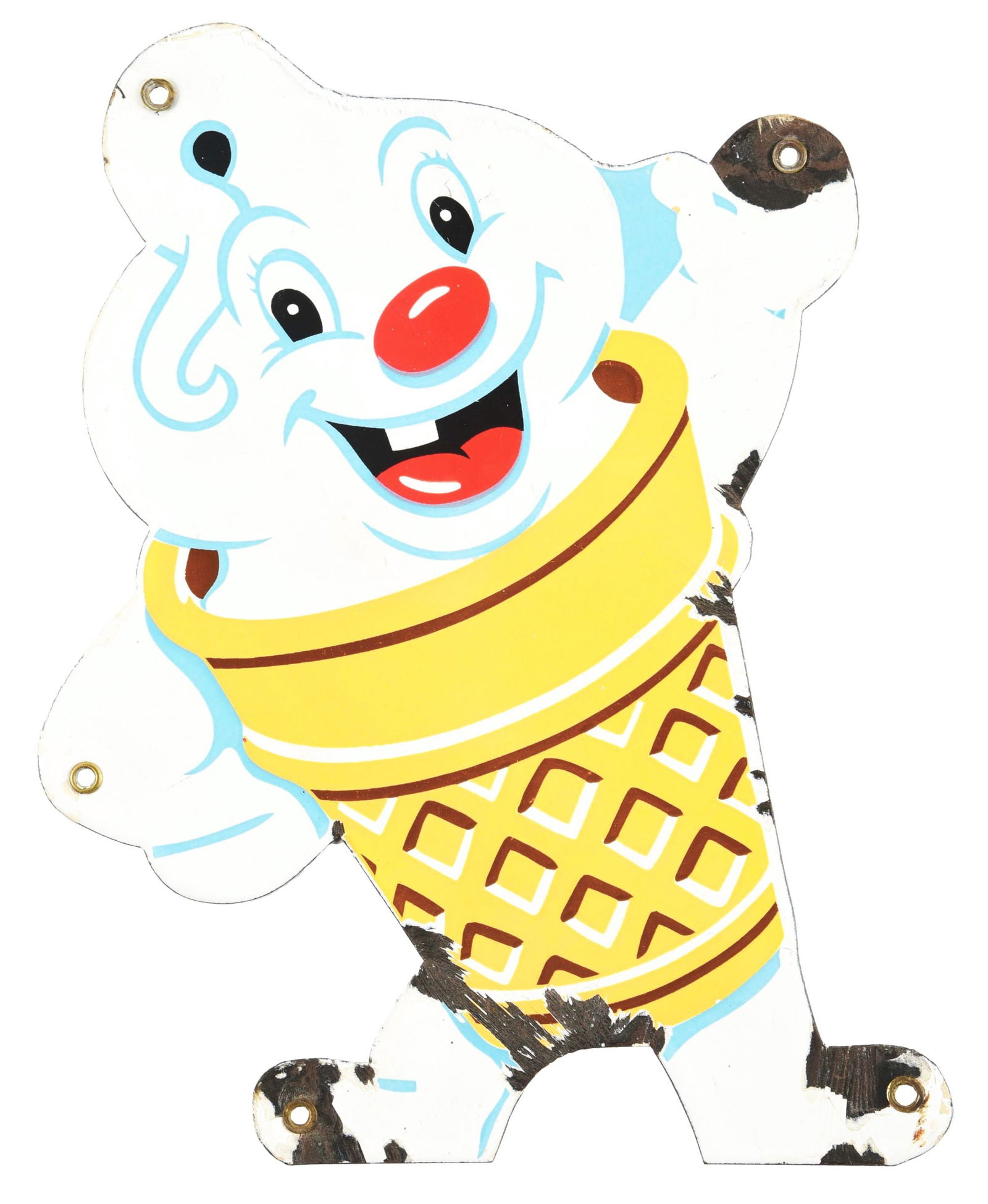 FOSTERS FREEZE PORCELAIN DIE-CUT ICE CREAM SIGN. (1 of 2)