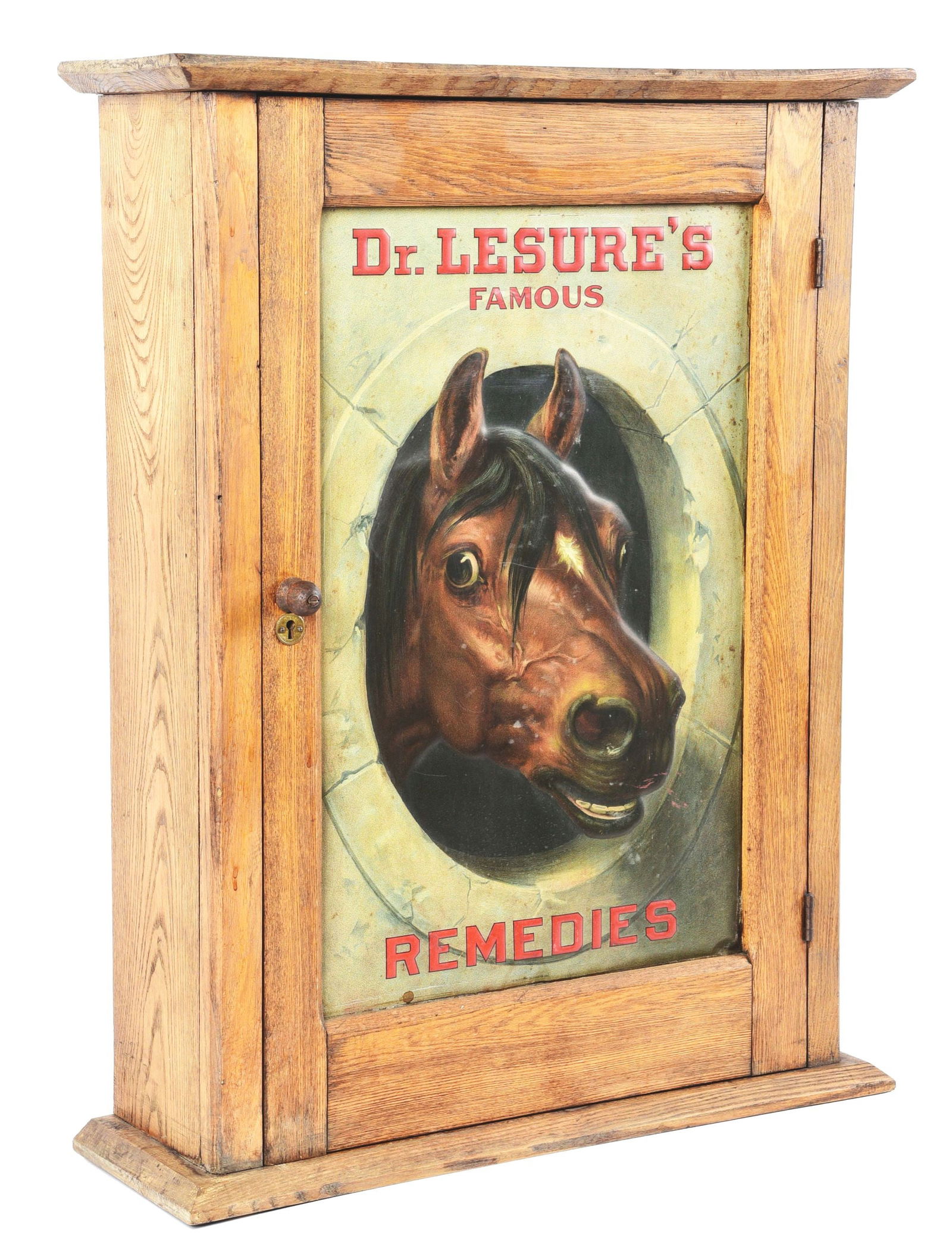 DR. LESURE'S REMEDIES CABINET W/ HORSE GRAPHIC. (1 of 5)
