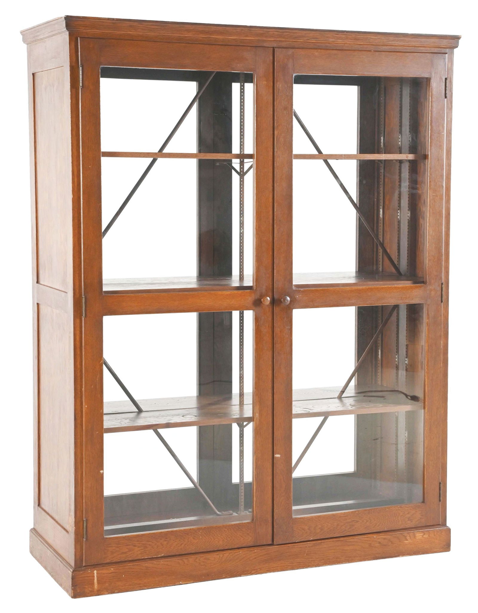LARGE DOUBLE DOOR GLASS DISPLAY CABINET. (1 of 7)