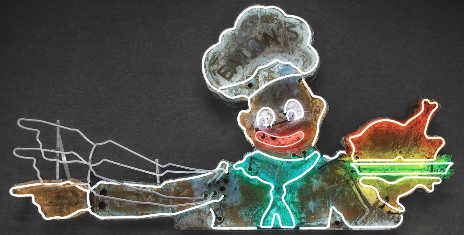 SINGLE-SIDED NEON "EATON'S RESTAURANT" SIGN. (1 of 4)