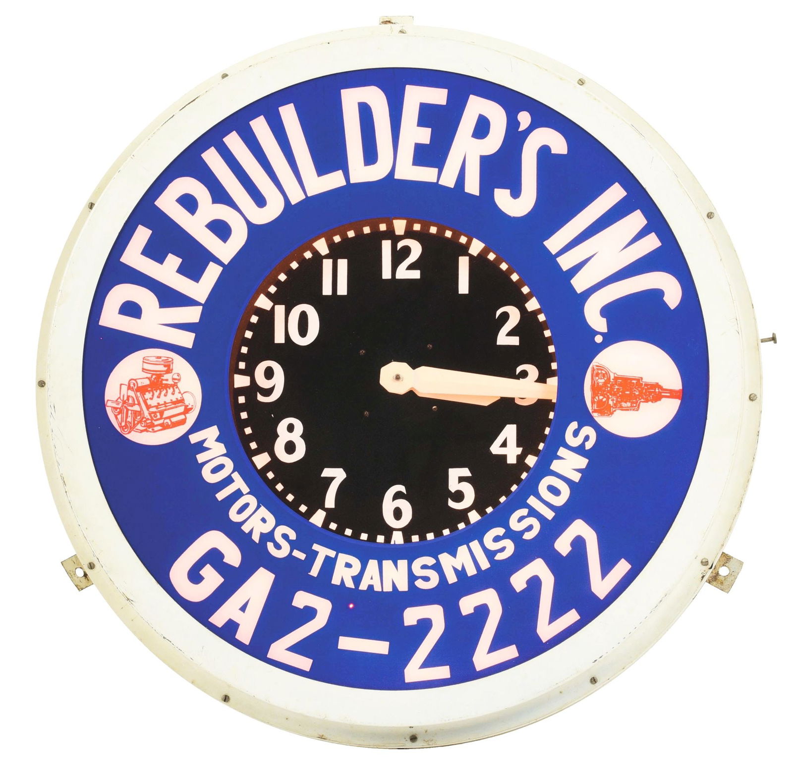 LIGHT-UP REBUILDER'S INC. CLOCK. (1 of 3)