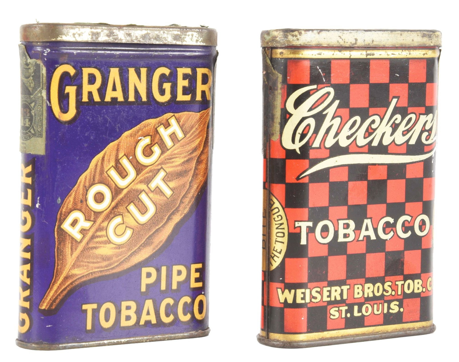 checkers tobacco Lot Of 2: Tobacco Pocket Tins, Checkers & Granger