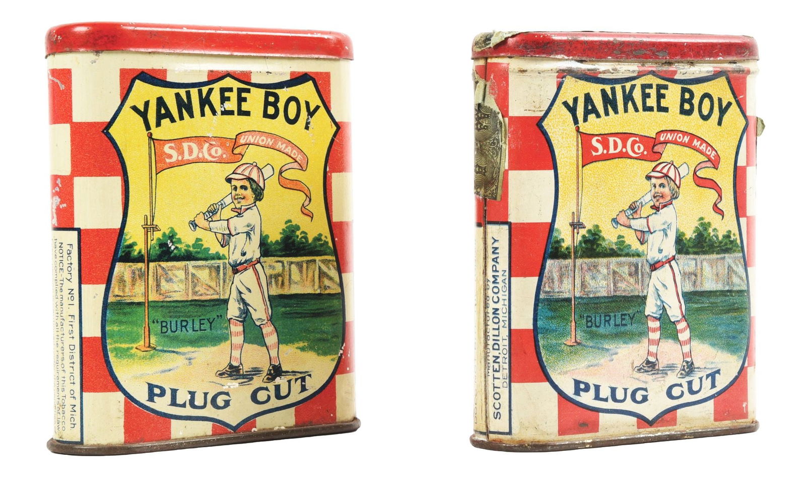 LOT OF 2: YANKEE BOY TOBACCO POCKET TINS. (1 of 4)