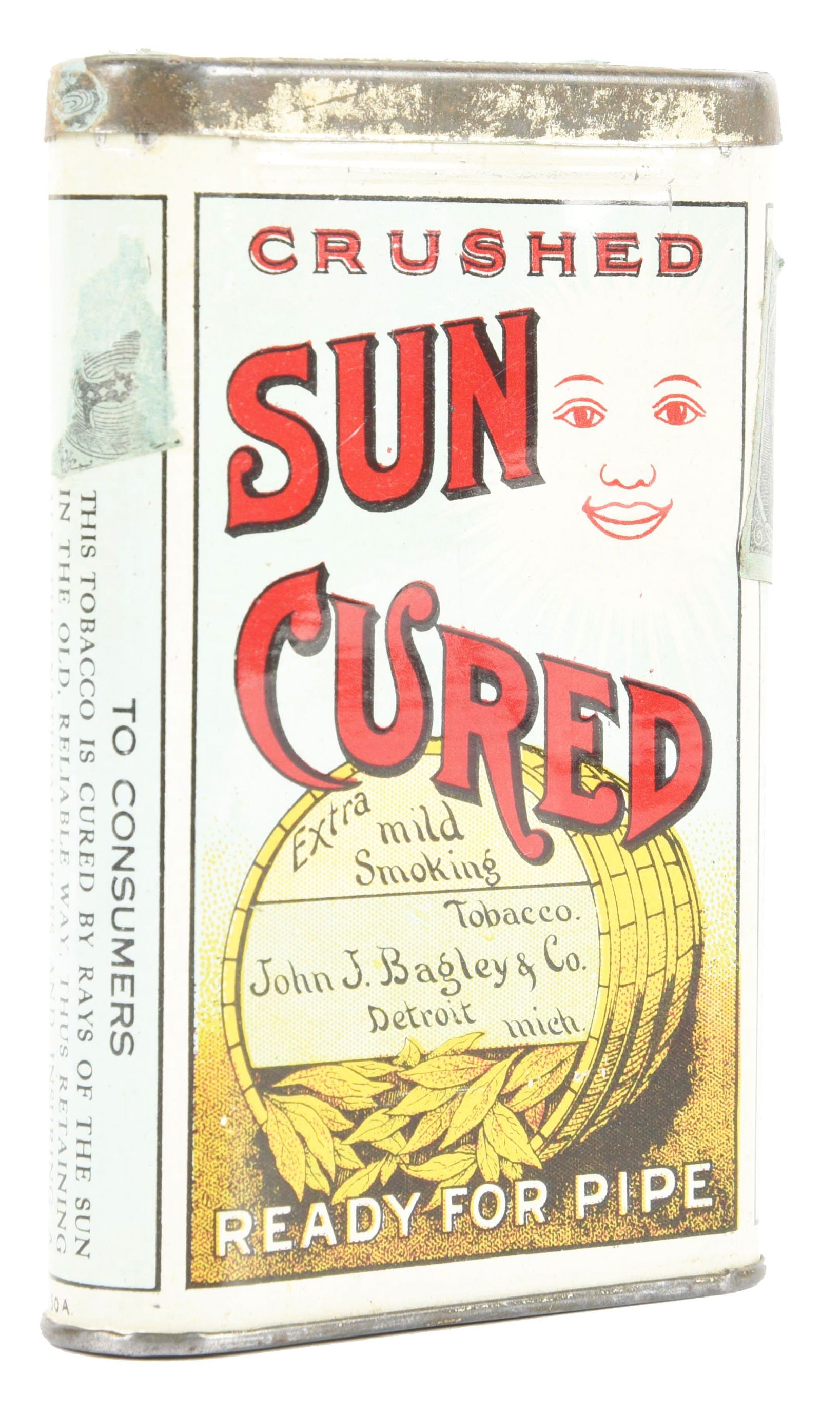 SUN CURED TOBACCO POCKET TIN. (1 of 4)