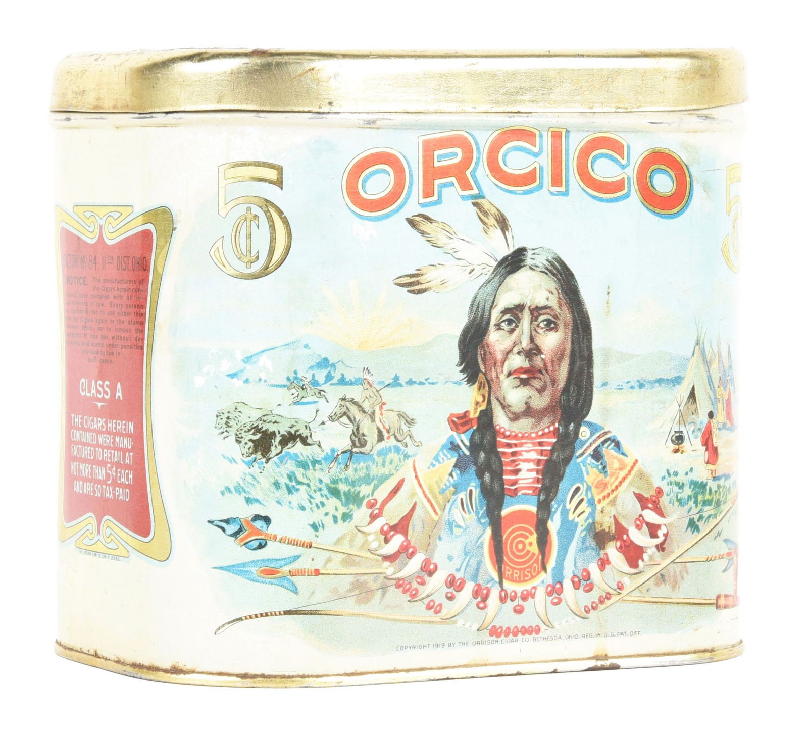 ORCICO TIN CIGAR CANISTER. (1 of 4)