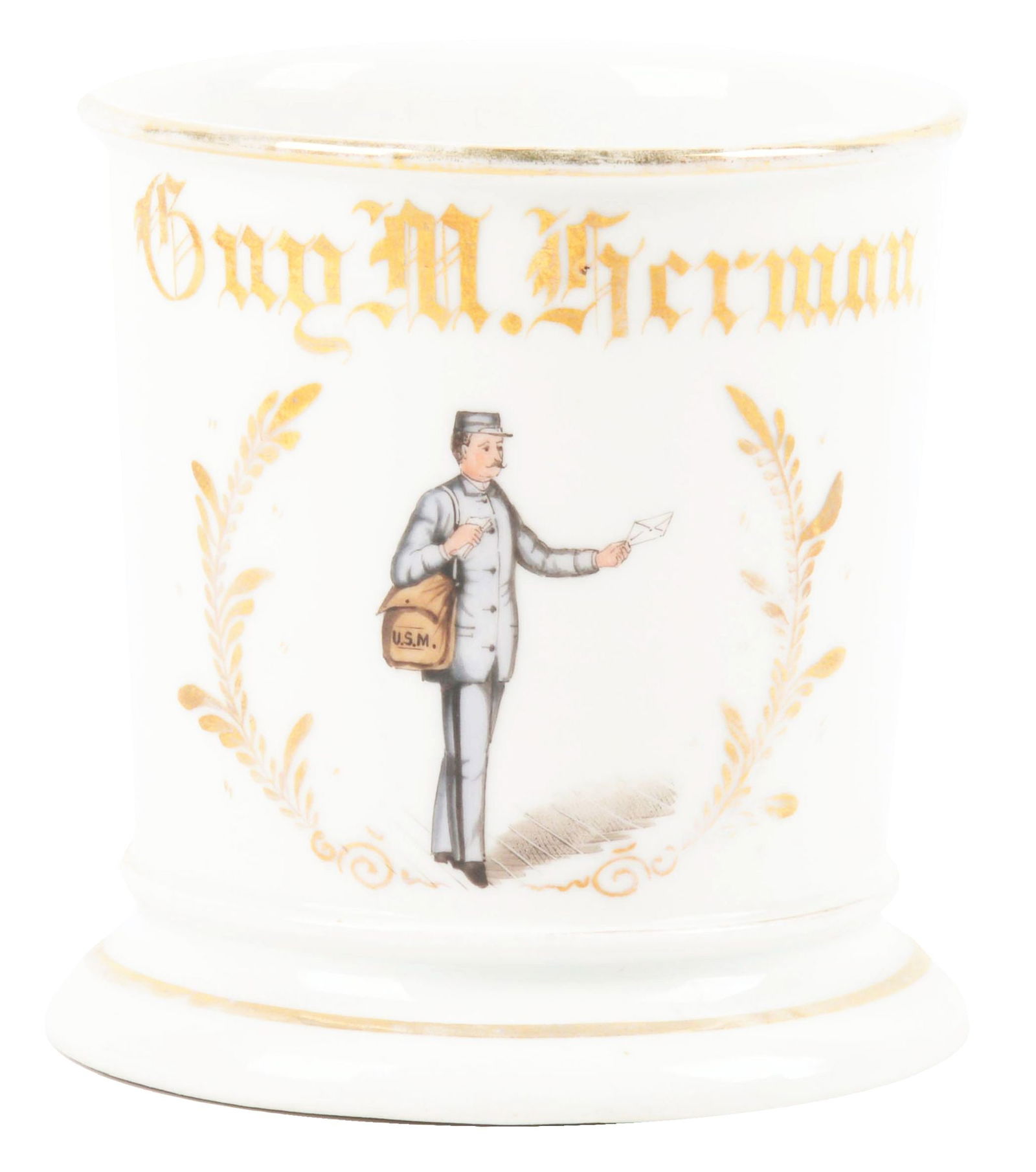 MAILMAN'S SHAVING MUG. (1 of 5)