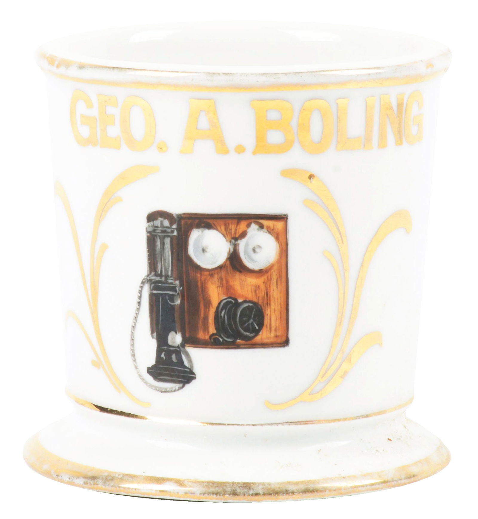 TELEPHONE REPAIRMAN SHAVING MUG. (1 of 5)