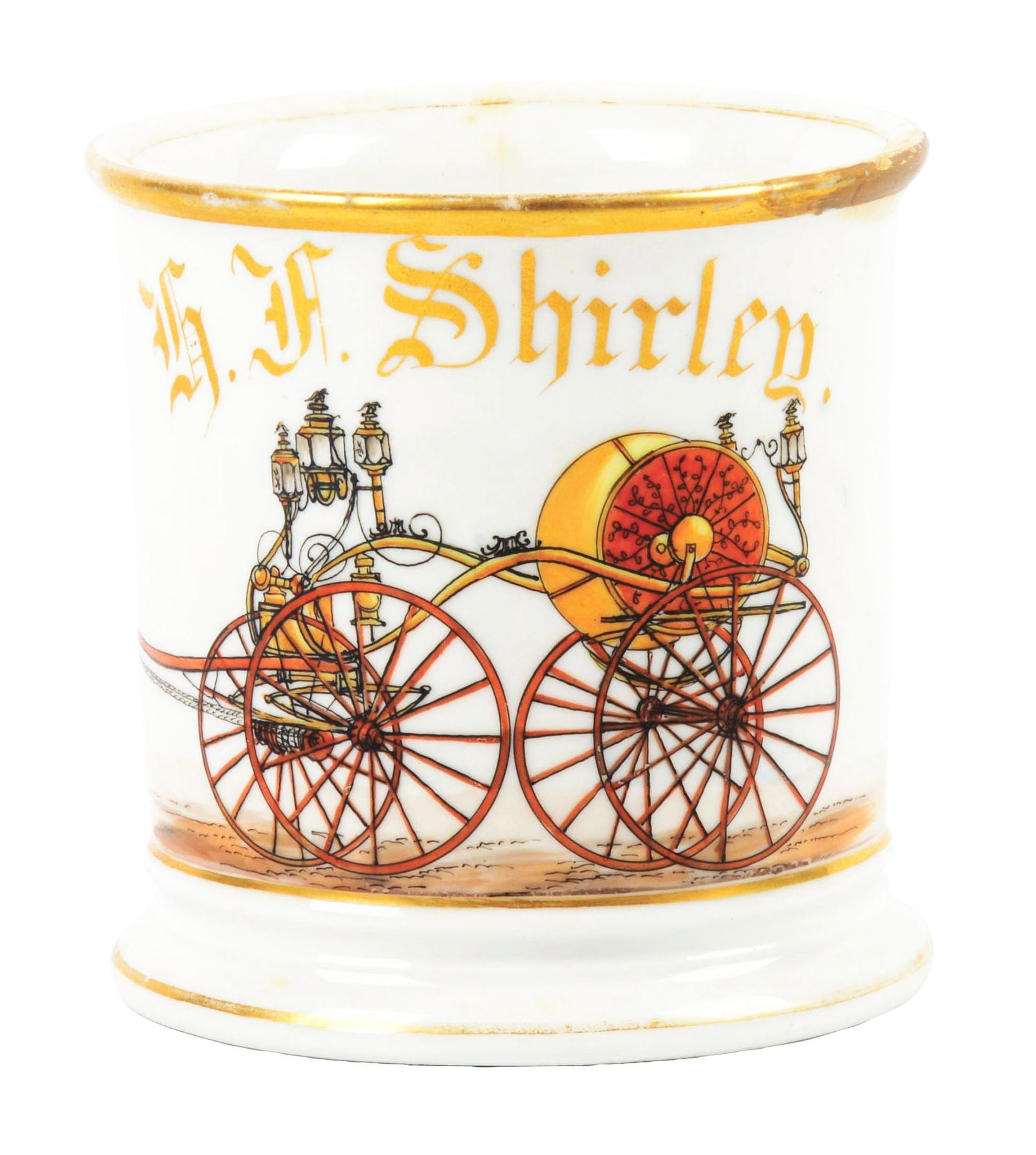 FIREFIGHTER'S WAGON SHAVING MUG. (1 of 5)