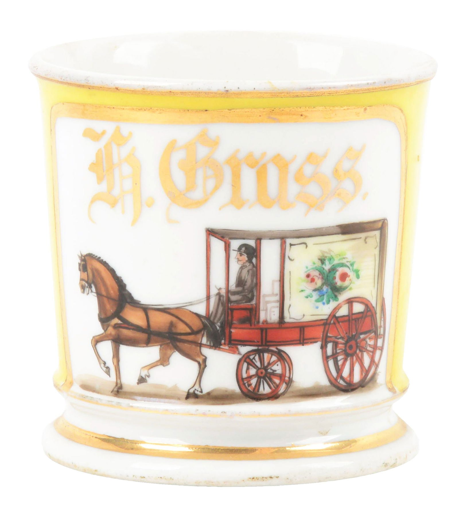 FLOWER DELIVERY OPERATOR'S SHAVING MUG. (1 of 5)