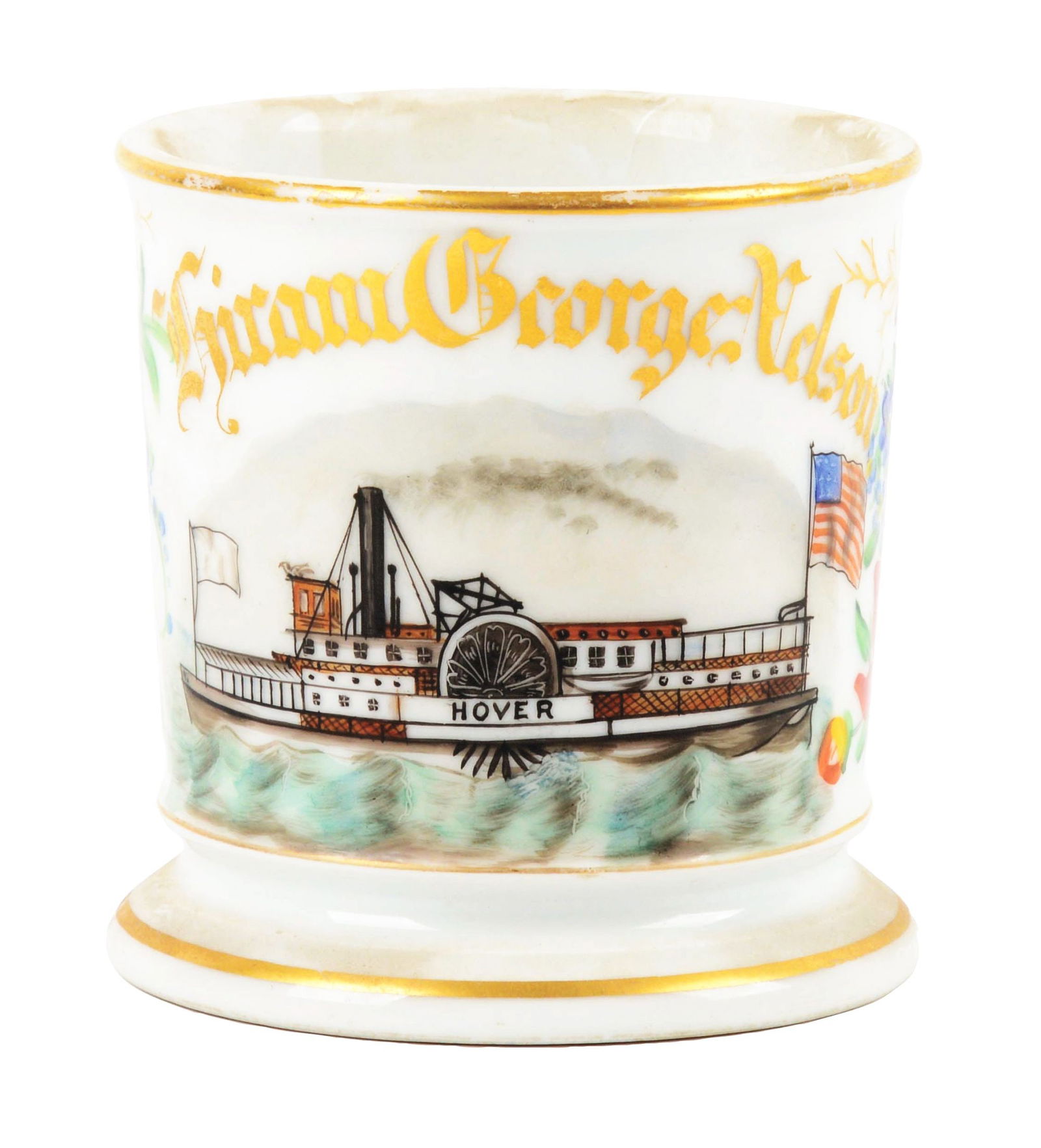 STEAM-DRIVEN PADDLEBOAT SHAVING MUG. (1 of 5)