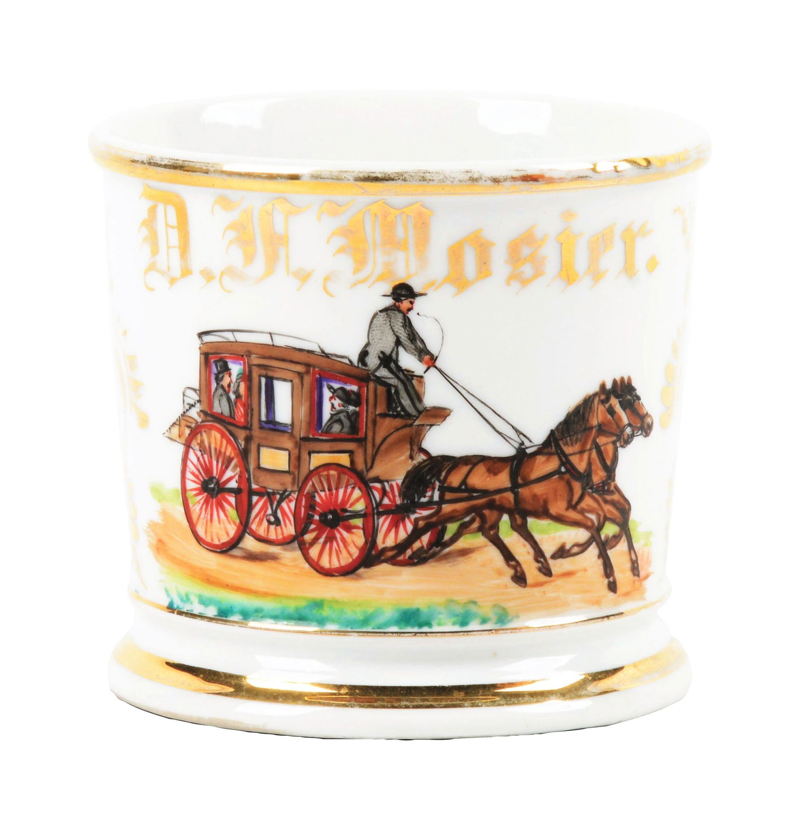 HORSE-DRAWN CARRIAGE DRIVER'S SHAVING MUG. (1 of 5)