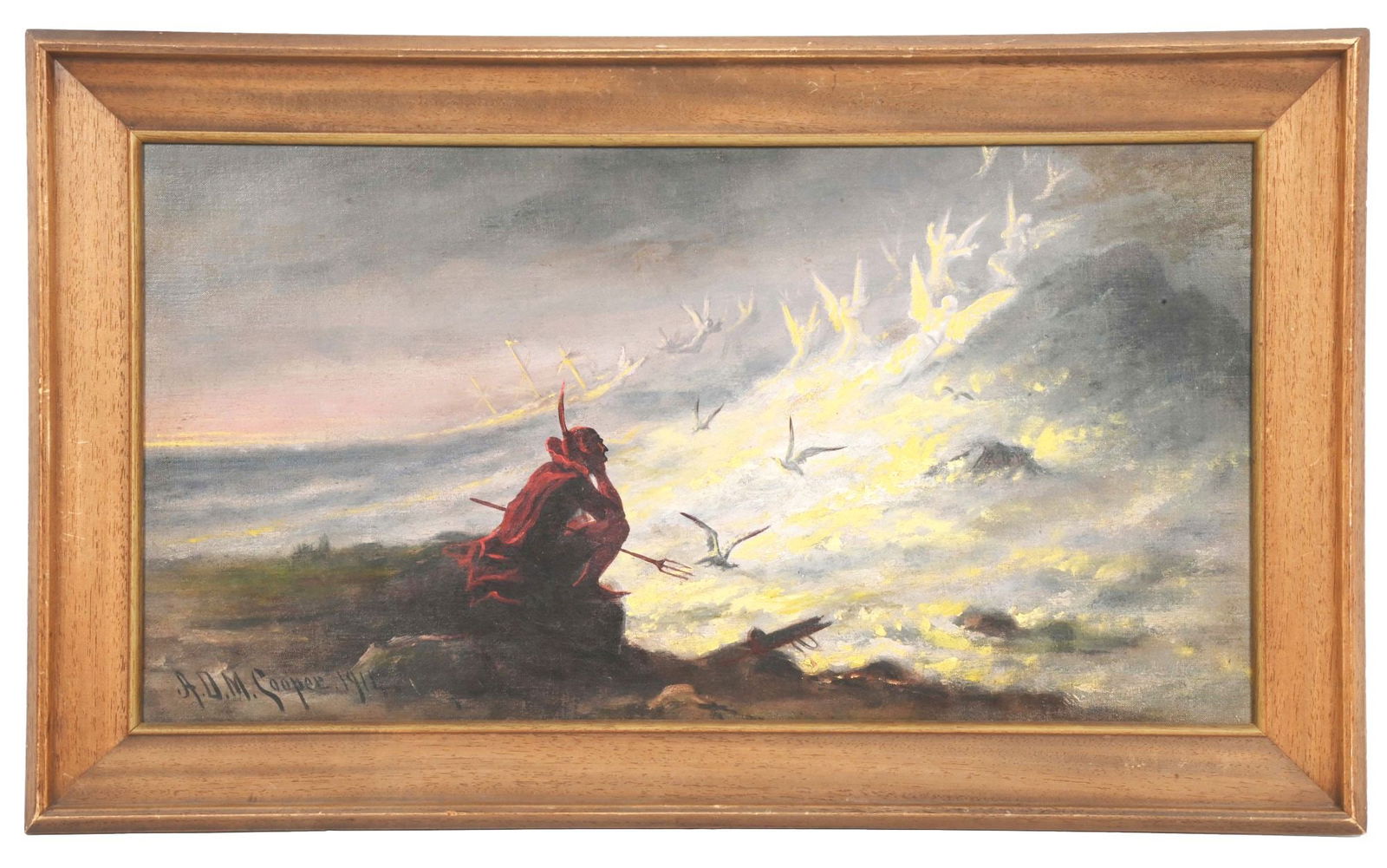 A.D.M. COOPER "DEVIL" OIL PAINTING ON CANVAS. (1 of 3)