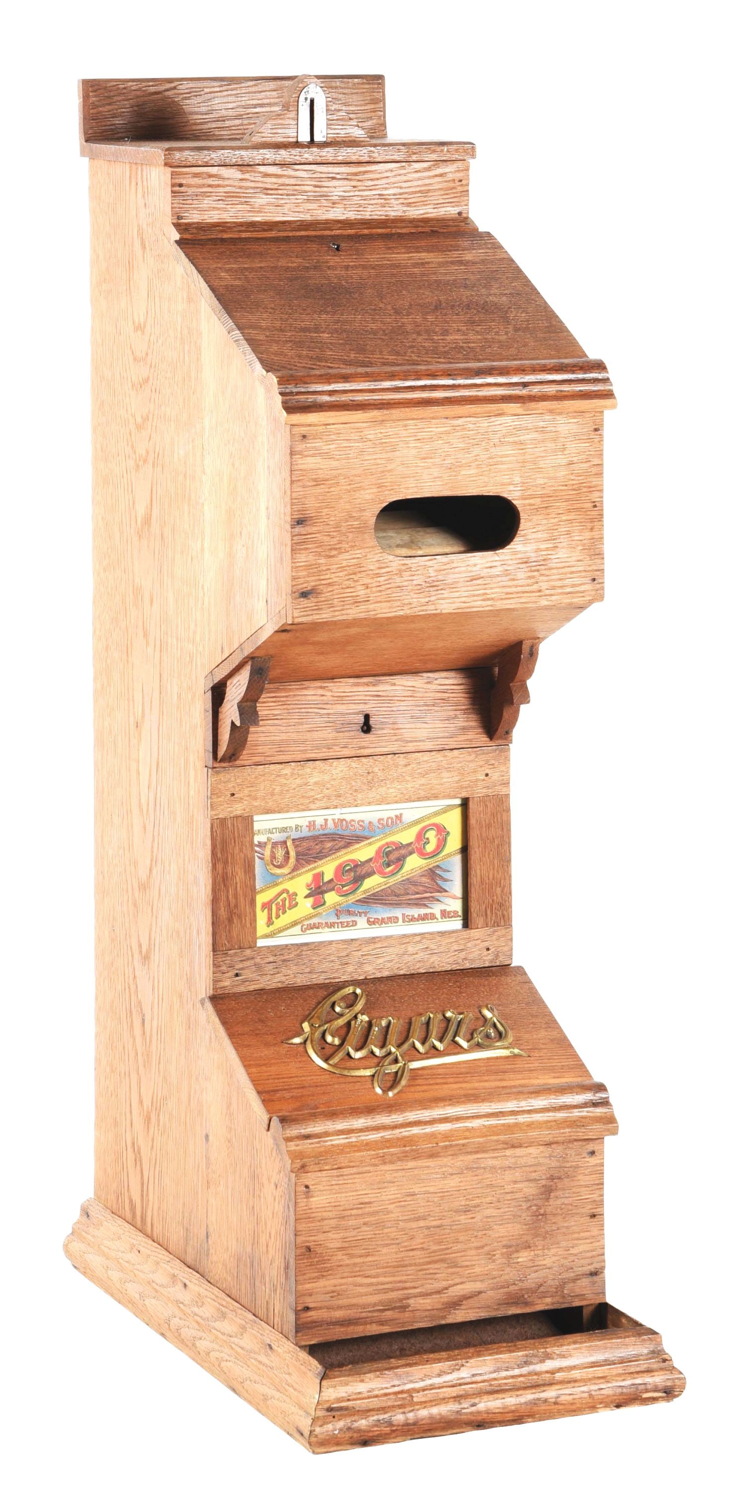 H.J. VOSSE & SON GRAVITY FEED CIGAR VENDING MACHINE. (1 of 7)