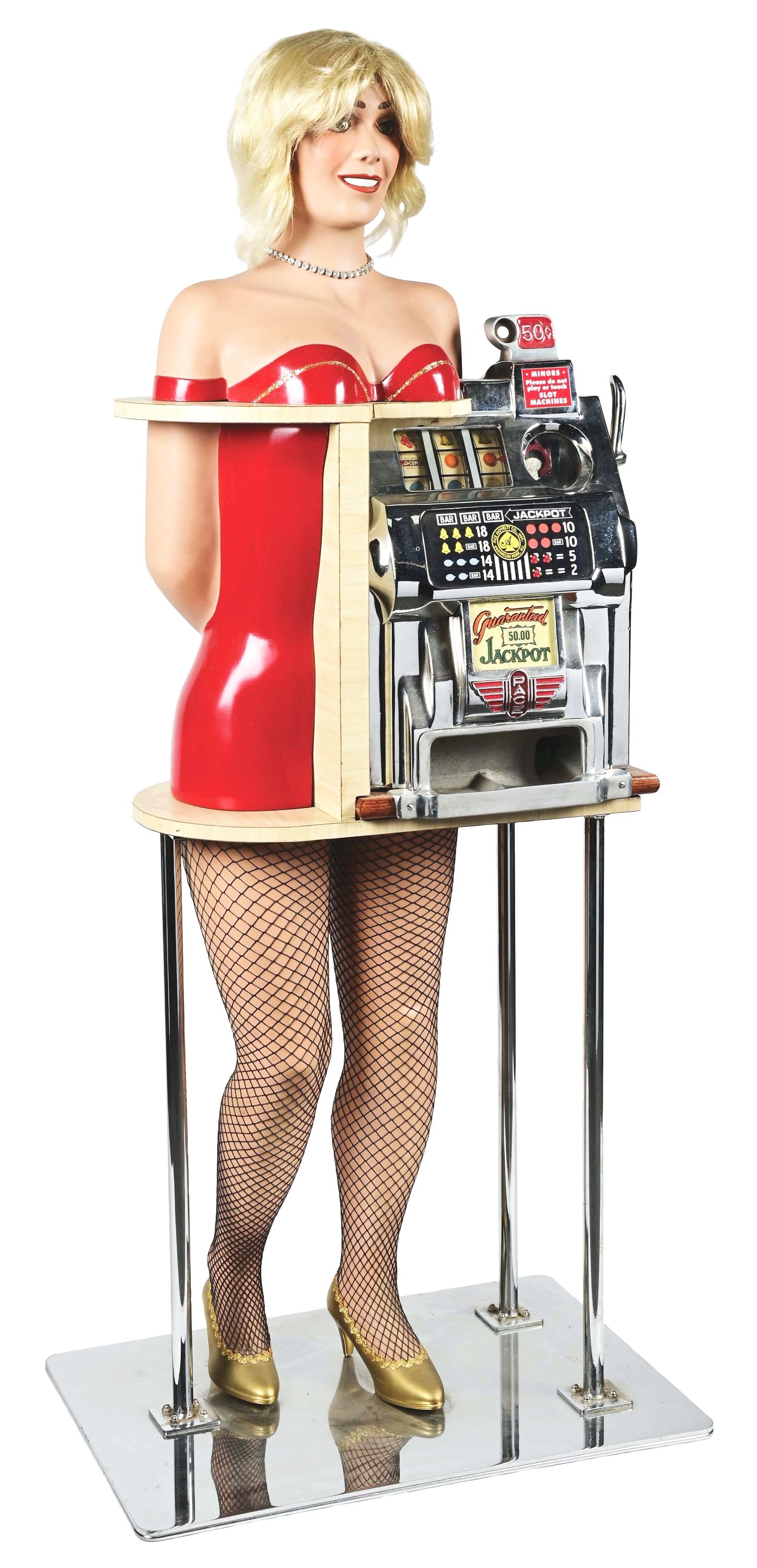 50¢ PACE BELL COCKTAIL WAITRESS SLOT MACHINE. (1 of 10)