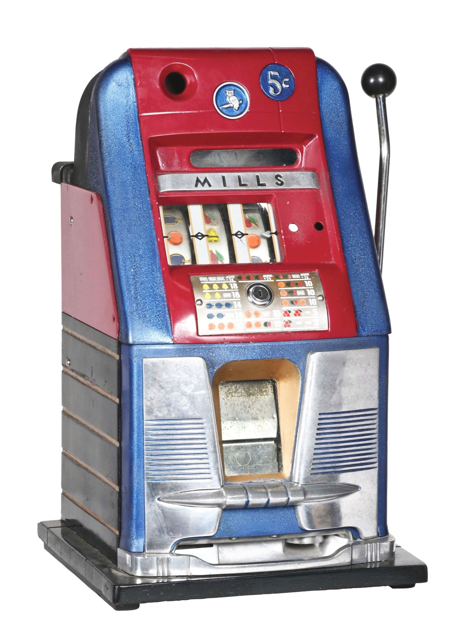 5¢ MILLS HIGH TOP SLOT MACHINE. (1 of 6)