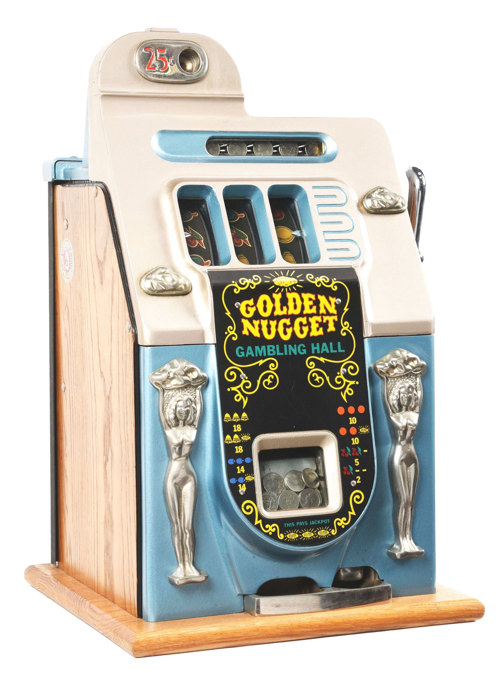 25¢ MILLS GOLDEN NUGGET SLOT MACHINE. (1 of 4)